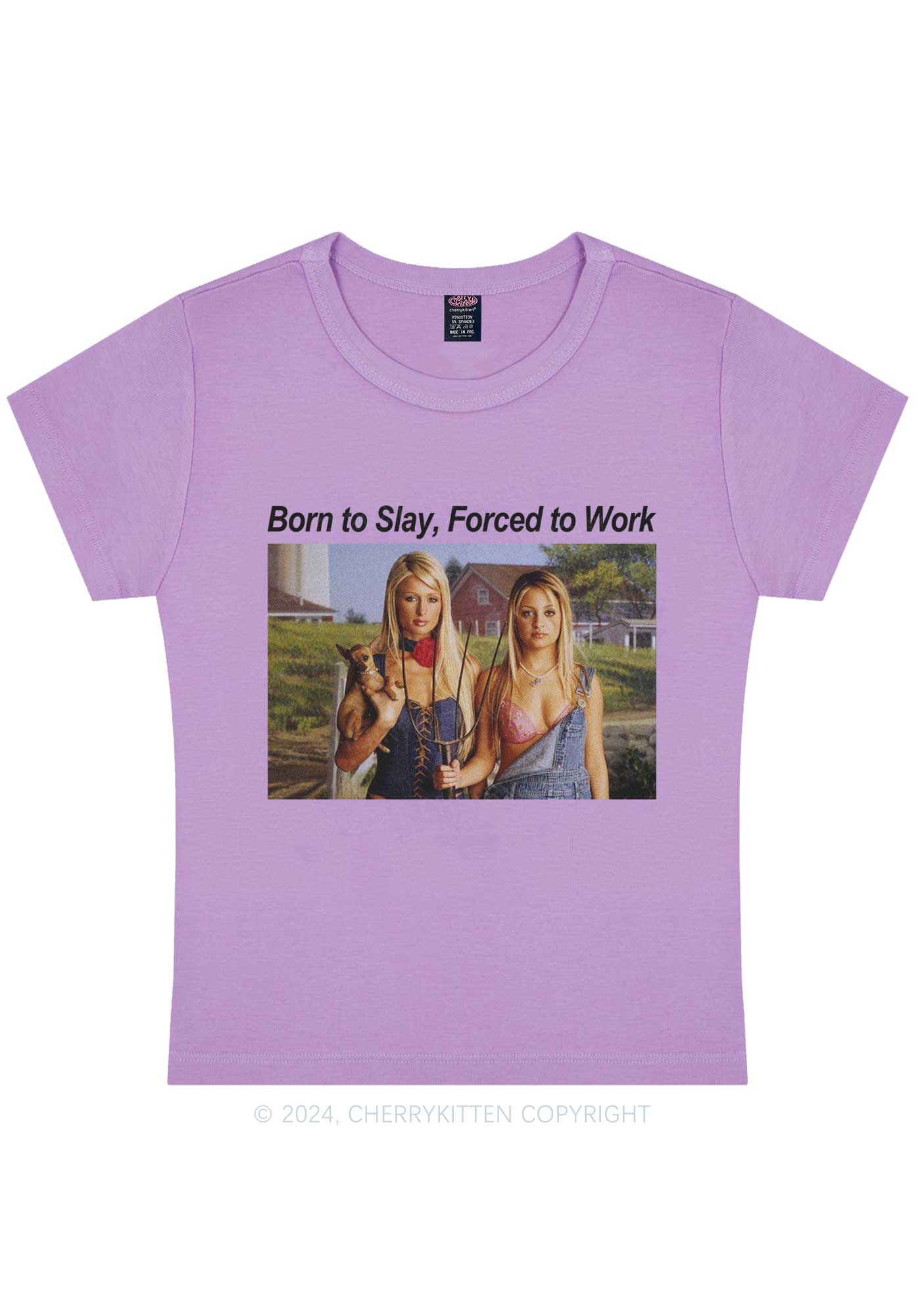 Born To Slay Y2K Baby Tee Cherrykitten
