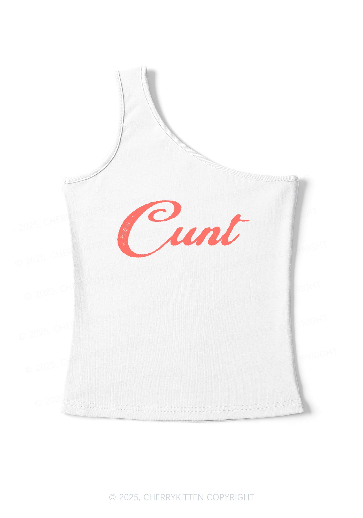 Special Cxxt Y2K One Shoulder Tank Top Cherrykitten