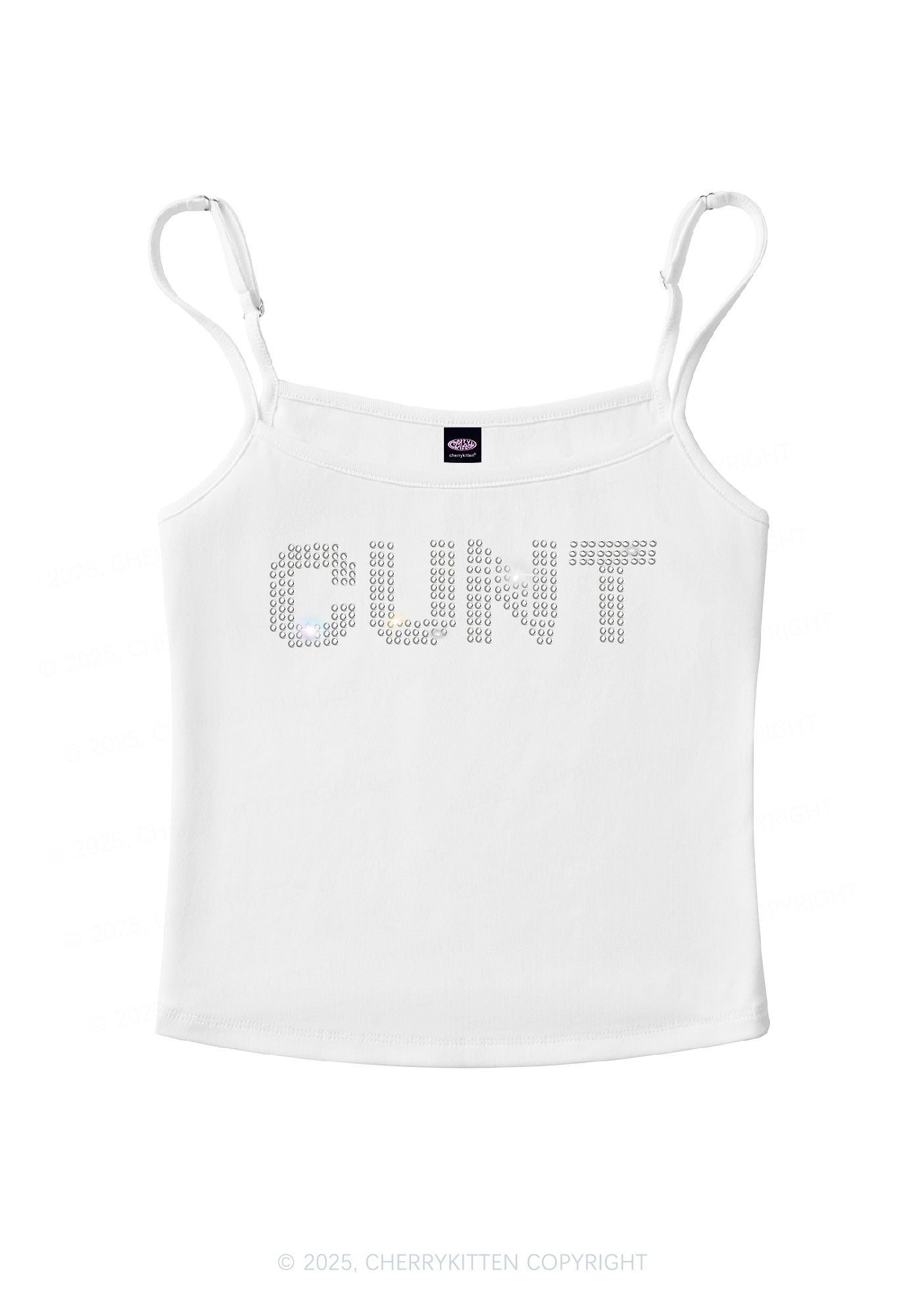 Rhinestone Cxxt Y2K Spaghetti Strap Cami Cherrykitten