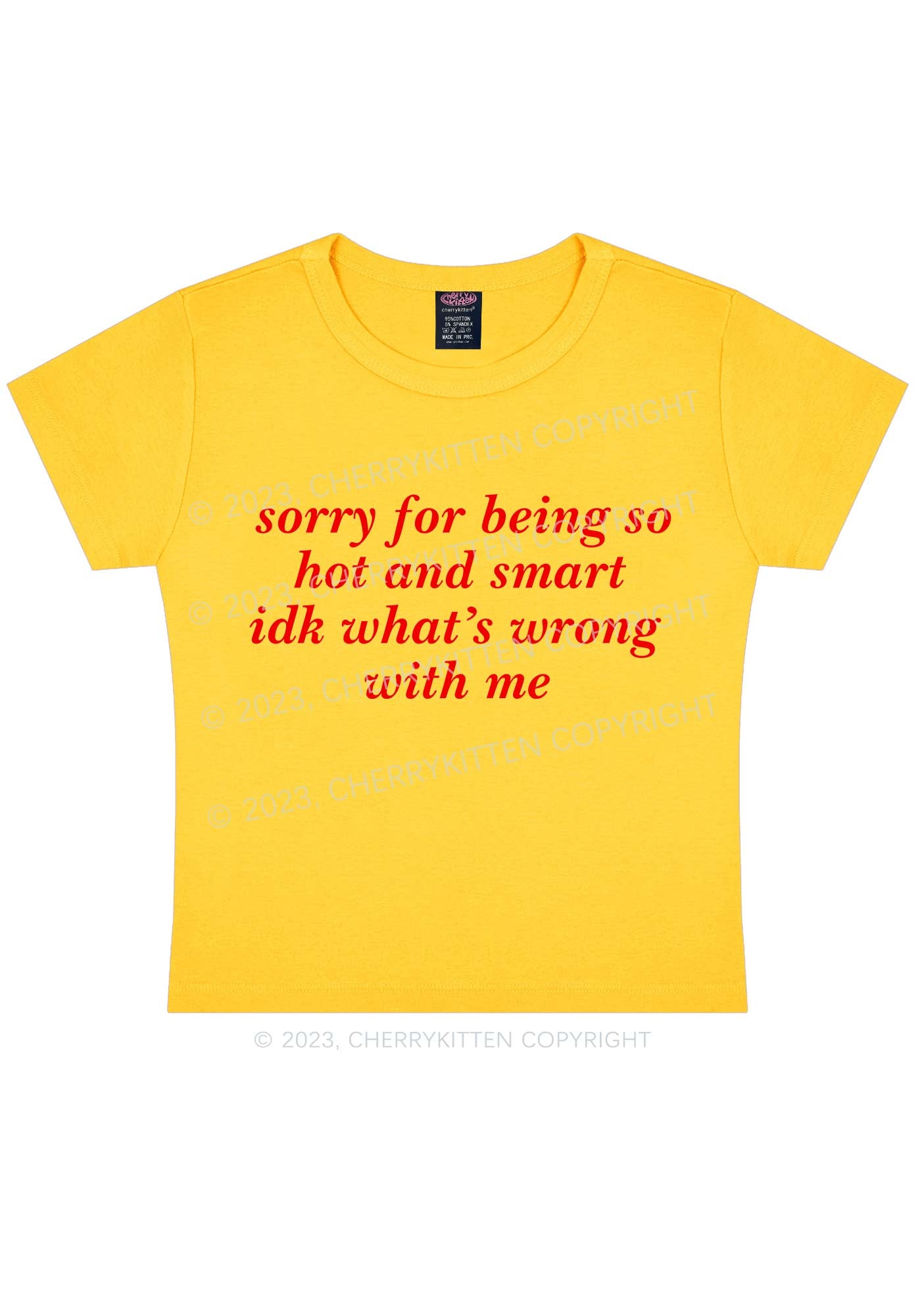 Sorry For Being So Smart Y2K Baby Tee Cherrykitten