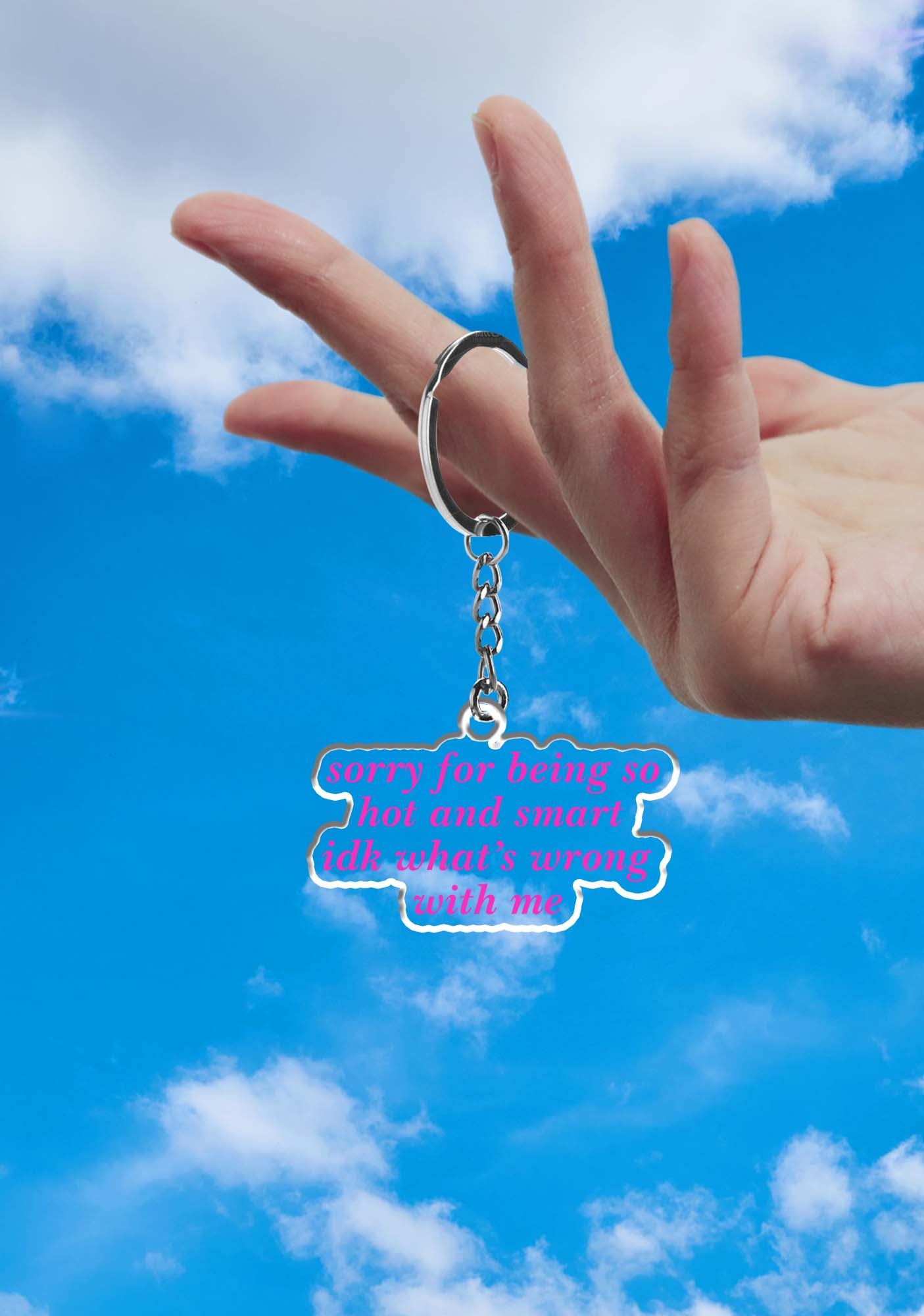 Sorry For Being So Smart 1Pc Y2K Keychain Cherrykitten