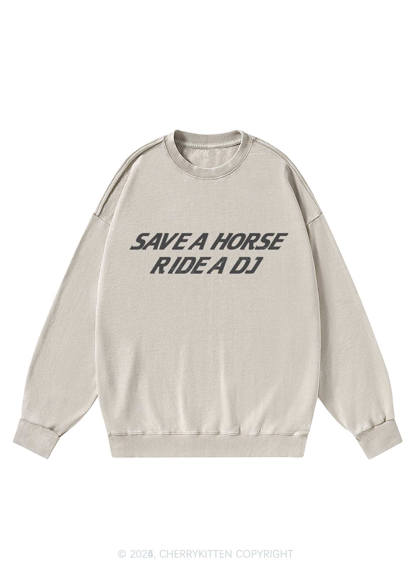 Ride A DJ Y2K Washed Sweatshirts Cherrykitten