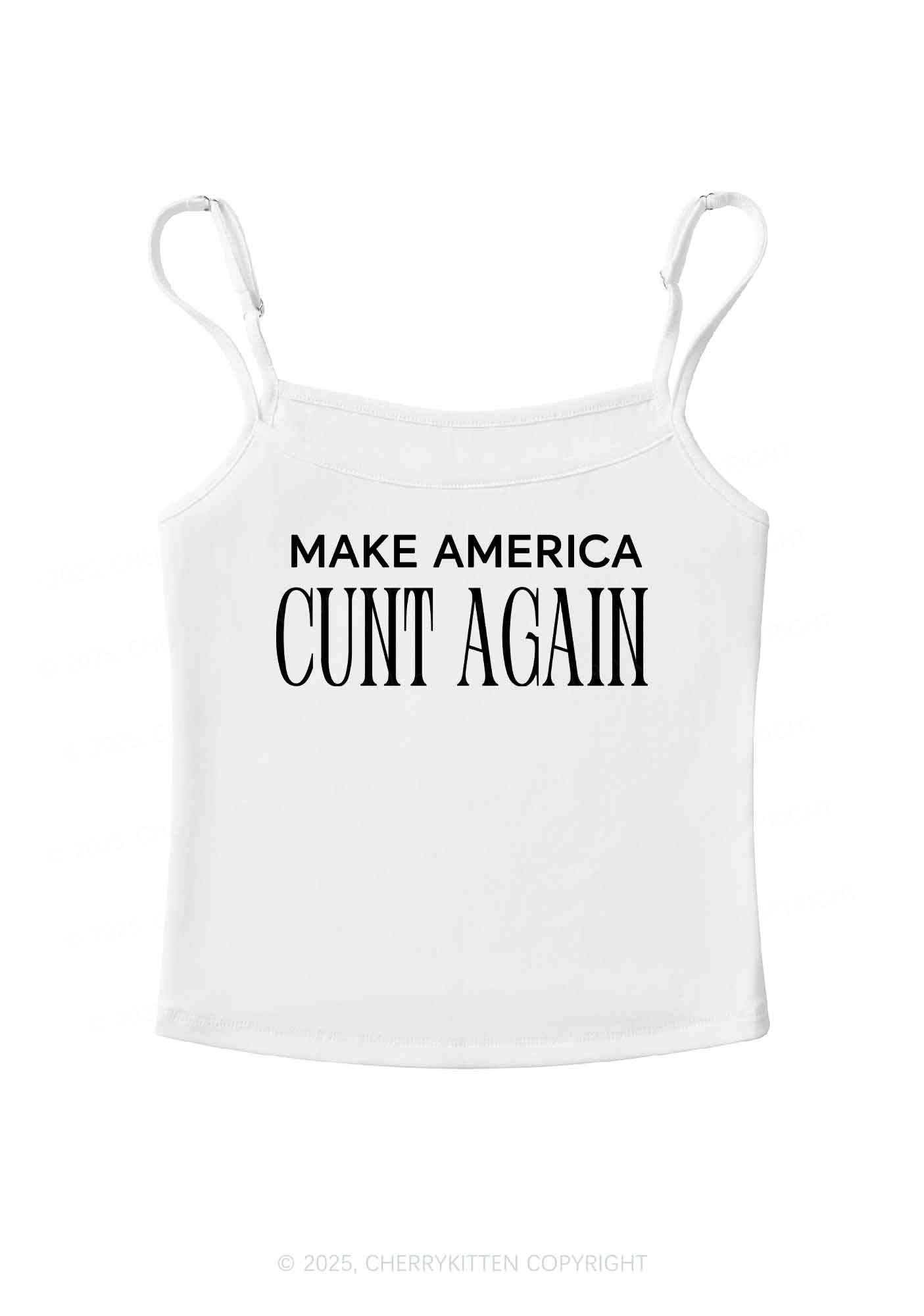 Make America Cxxt Again Y2K Spaghetti Strap Cami Cherrykitten