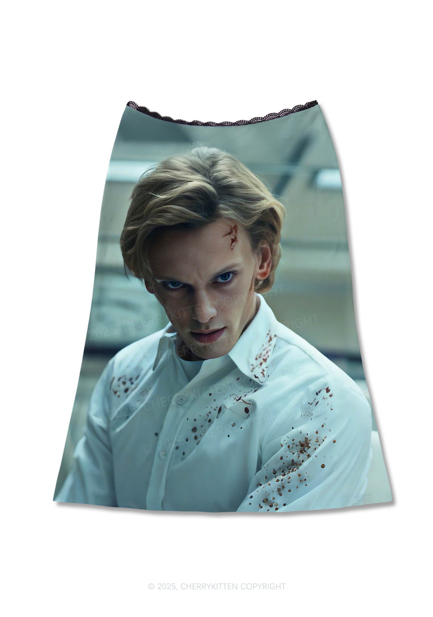 Blood VN Y2K Print Midi Skirt Cherrykitten