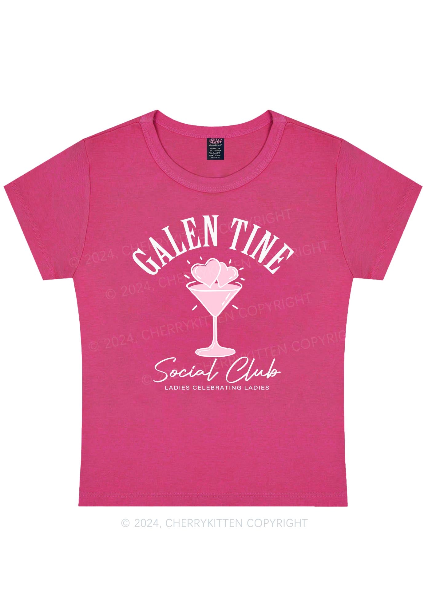 Galentine Social Club Y2K Valentine's Day Baby Tee Cherrykitten