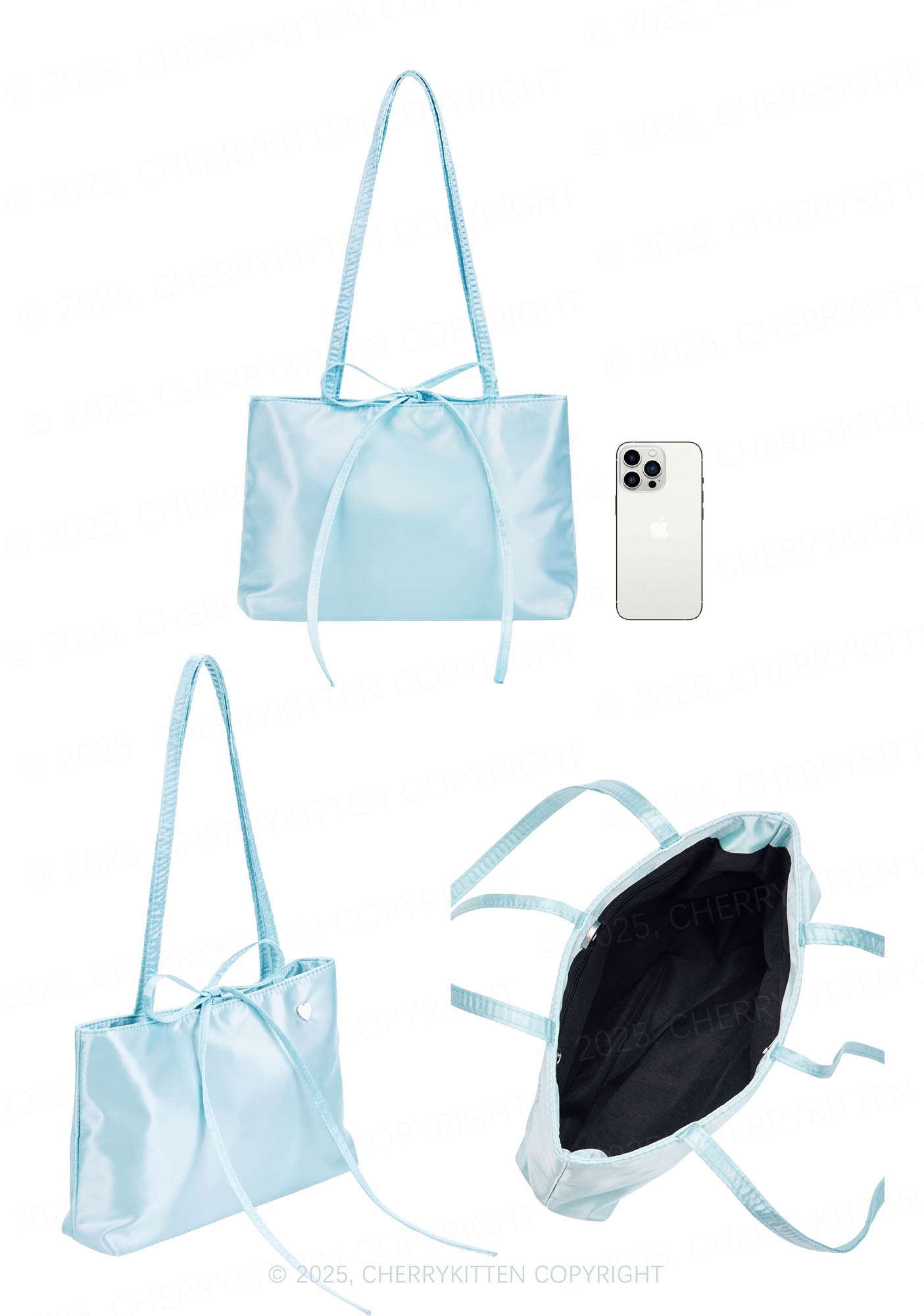 Rhinestone Sun Moon Rising Y2K Satin Bags Cherrykitten