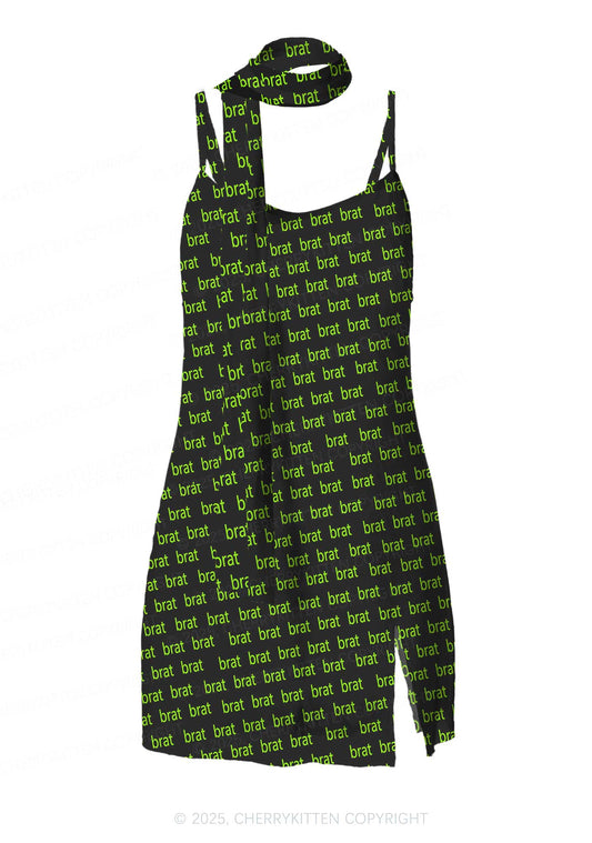 Green Brat Y2K Mesh Slip Dress Cherrykitten
