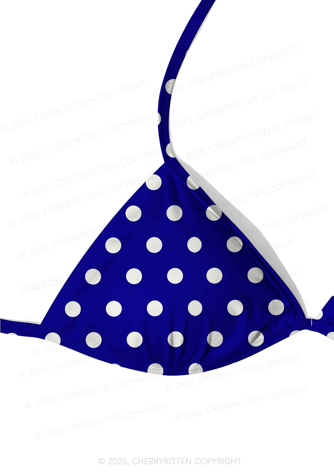 Classic Blue Dots Y2K Print Bikini Set Cherrykitten