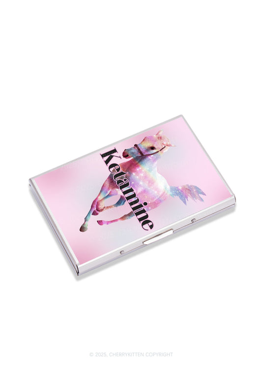 Pink Horse Y2K Mirror Cigarette Case Cherrykitten