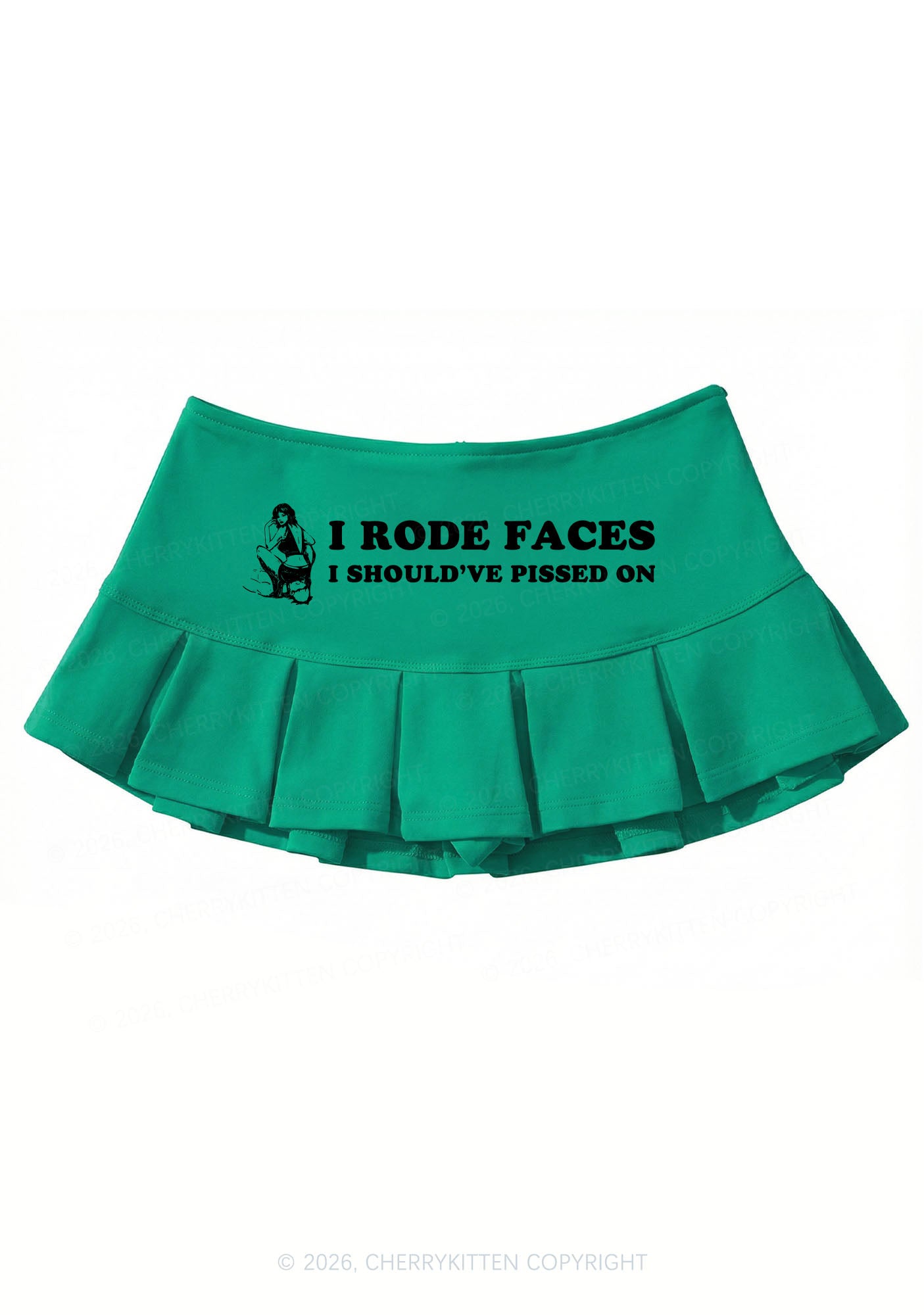 I Rode Faces Y2K Mini Pleated Skirts Cherrykitten