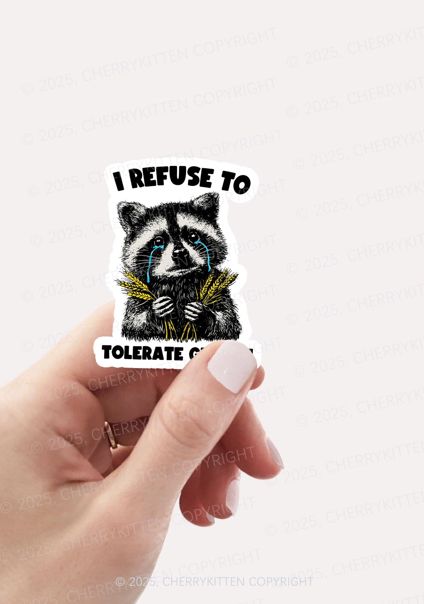 Refuse To Tolerate Gluten 1Pc Y2K Sticker Cherrykitten