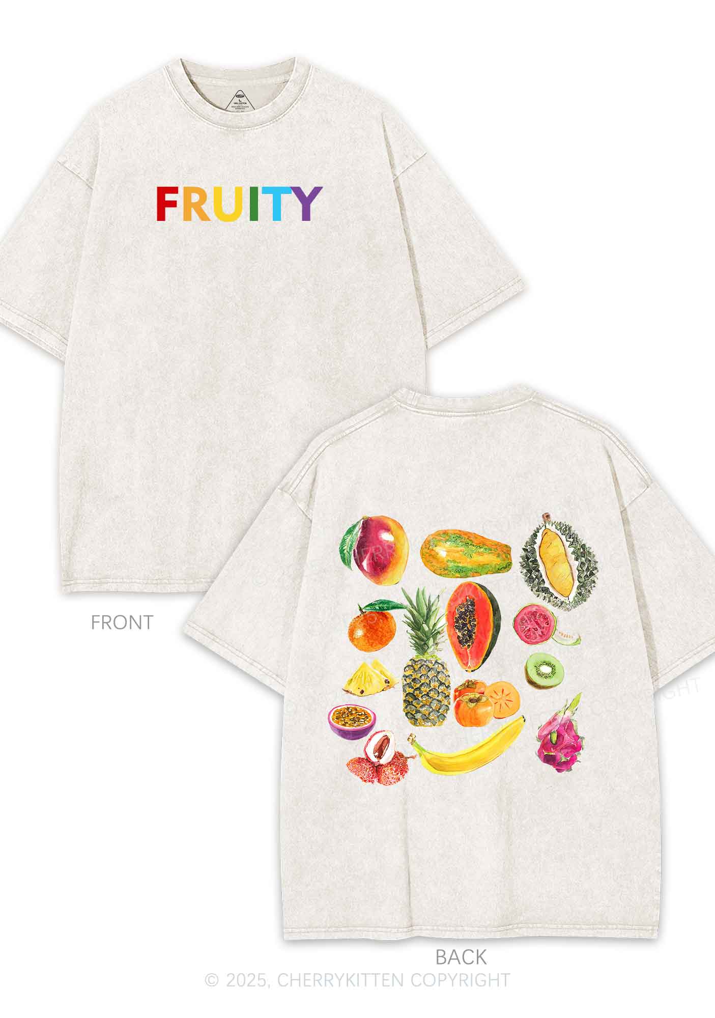 Fruity Two Sides Pride Y2K Shirts Washed Tee Cherrykitten