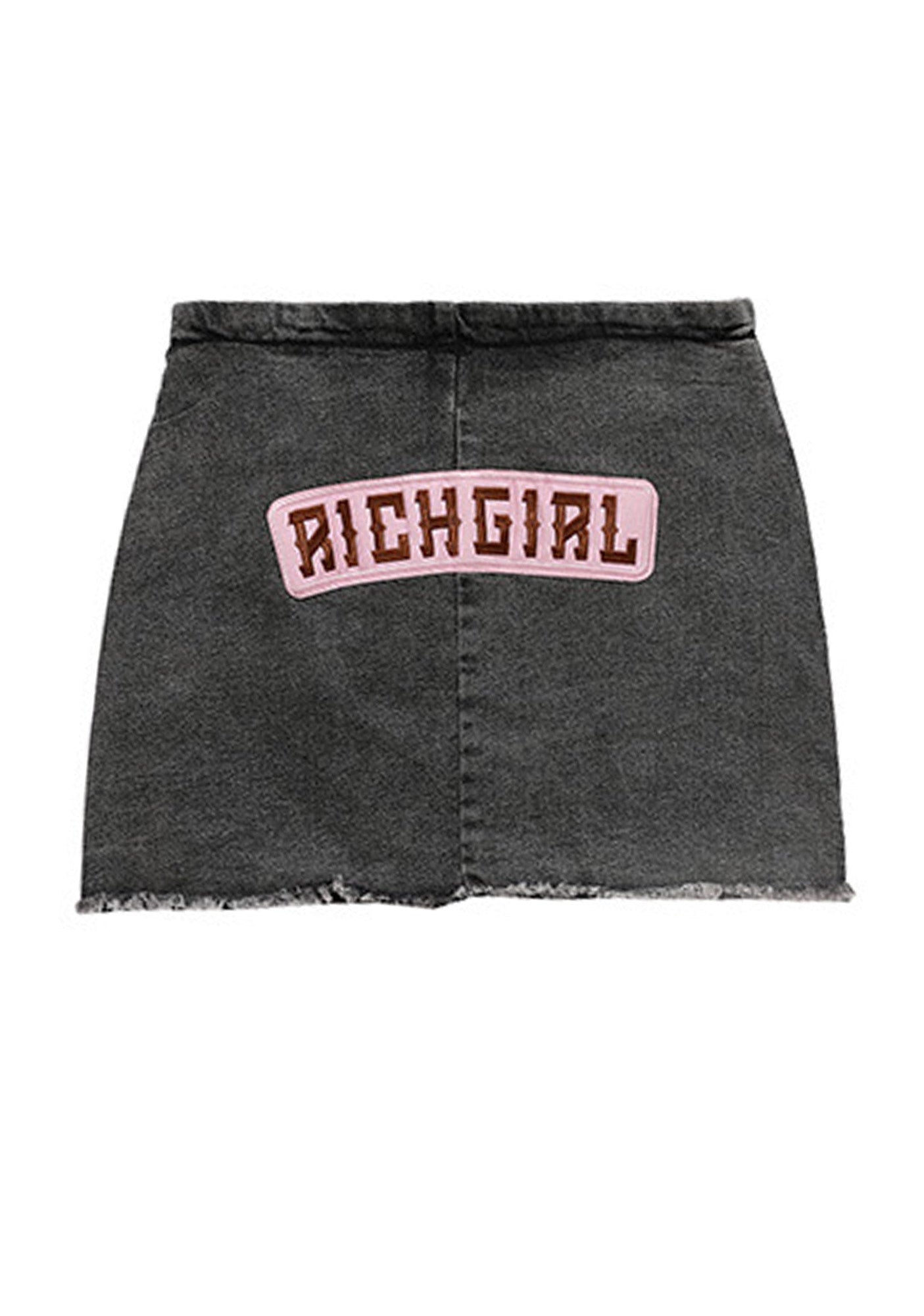 Vintage Black Richgirl Embroidery Skirt