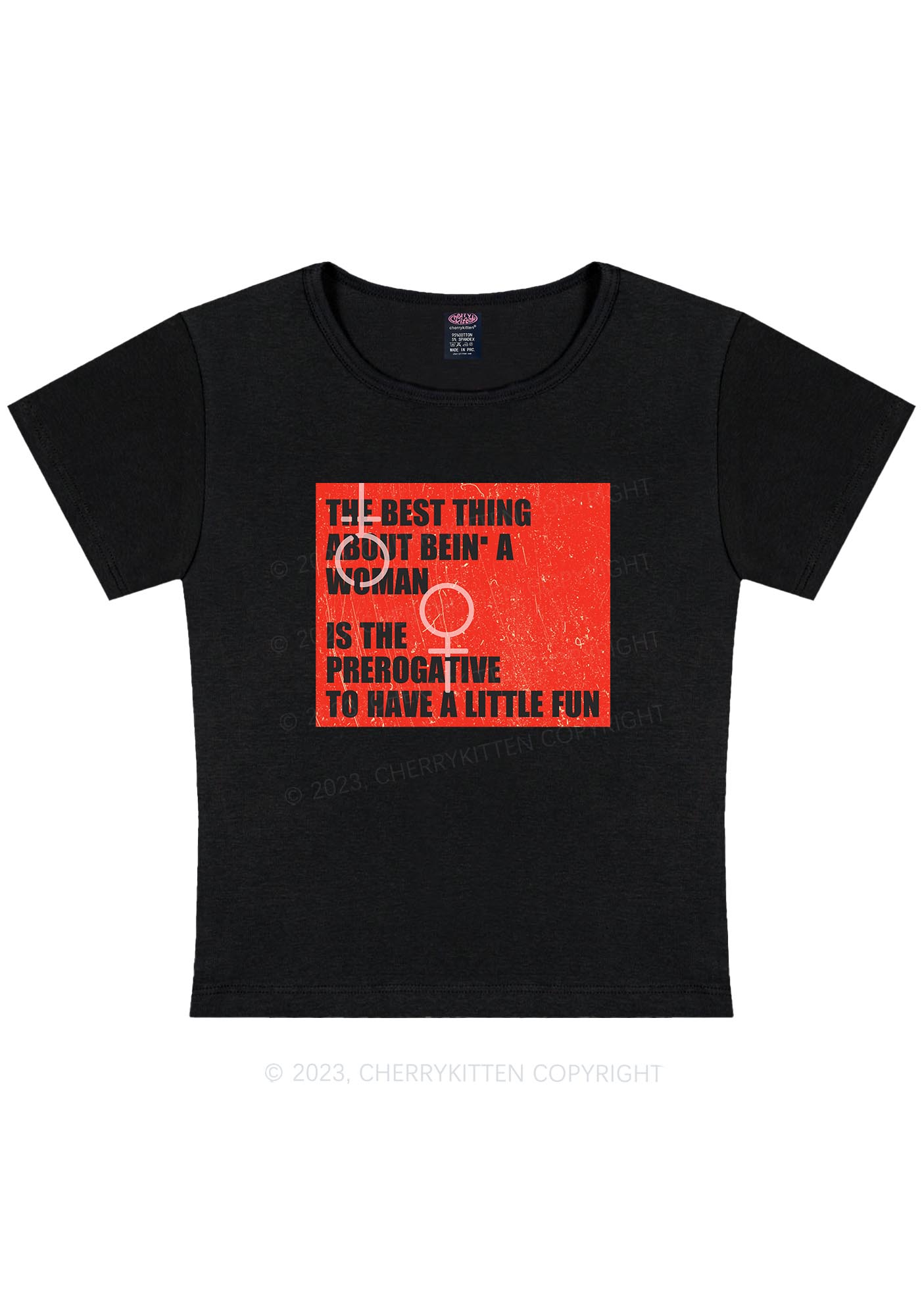 Curvy Woman Prerogative Y2K Baby Tee Cherrykitten