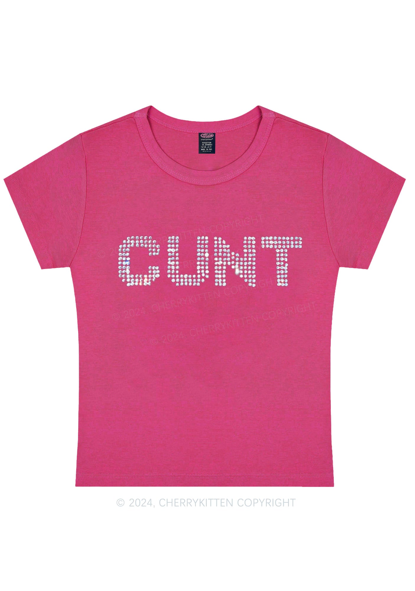 Curvy Rhinestone Cxxt Y2K Baby Tee Cherrykitten