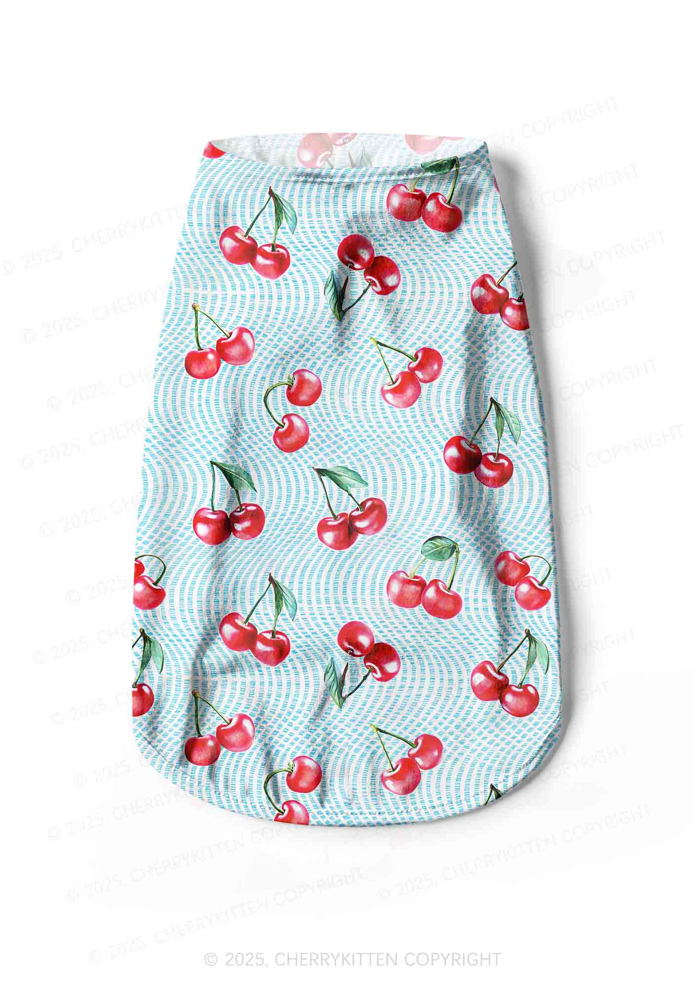 Blue Cherry Y2K Pet Tank Top Cherrykitten