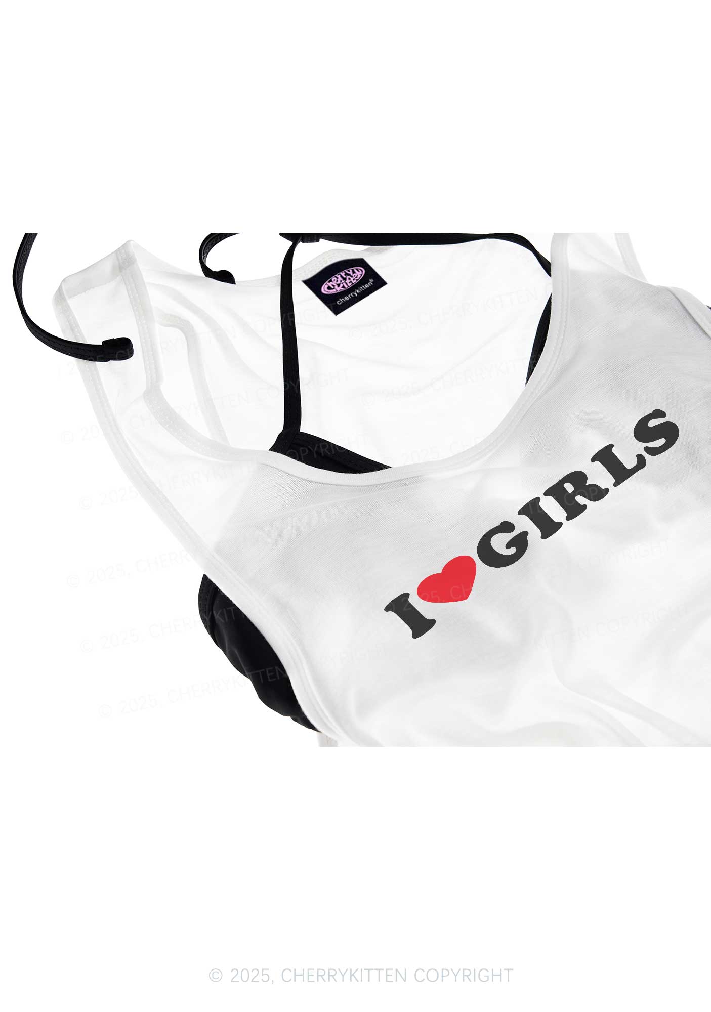 I Love Girls Pride Y2K Sheer Boyfriend Tank Cherrykitten