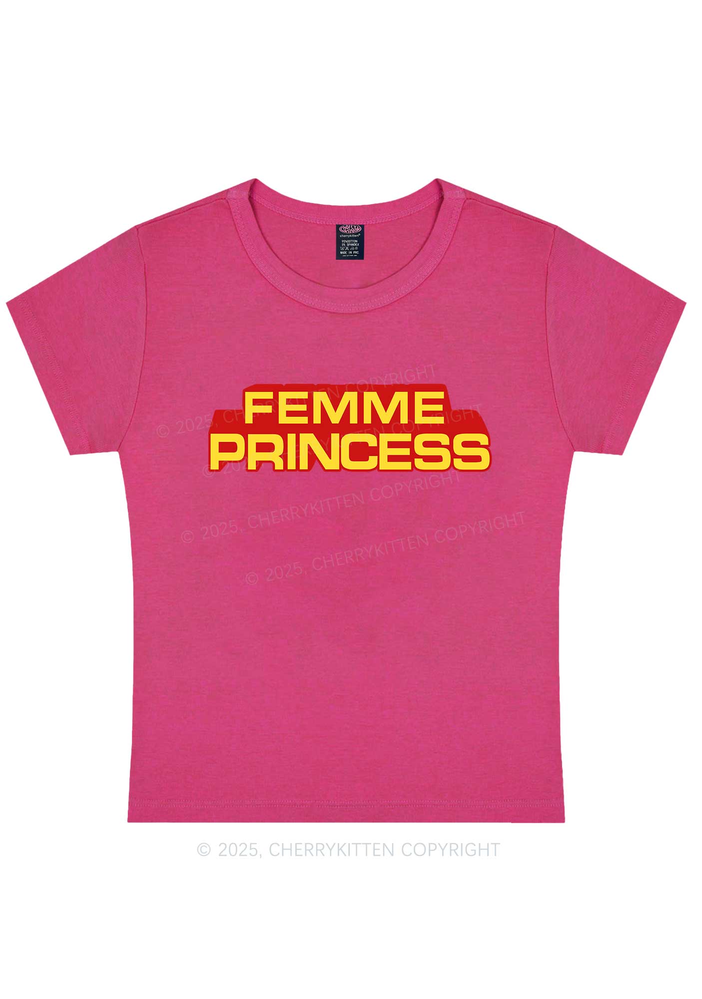 Femme Princess Pride Y2K Baby Tee Cherrykitten