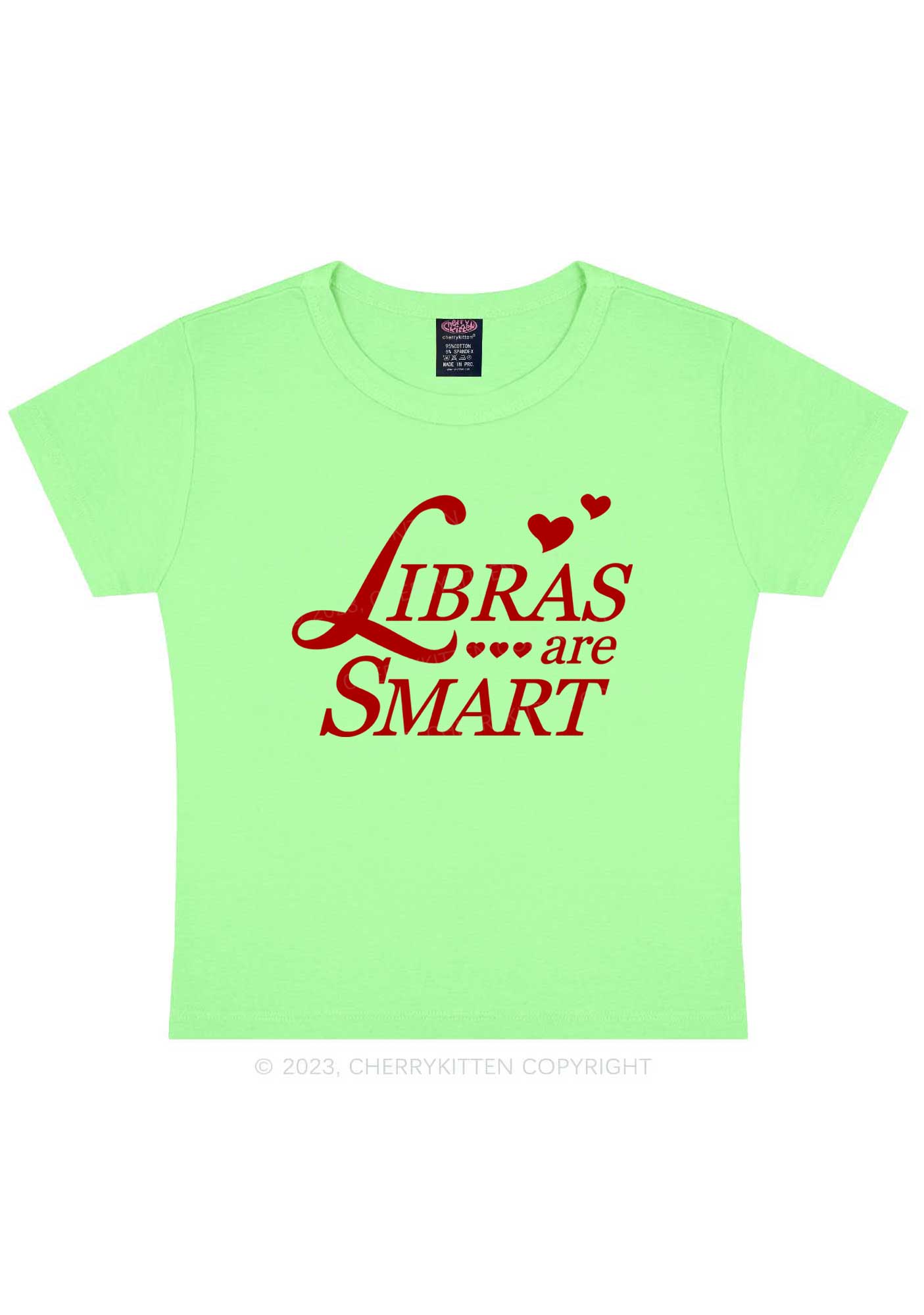 Libras Are Smart Y2K Baby Tee Cherrykitten