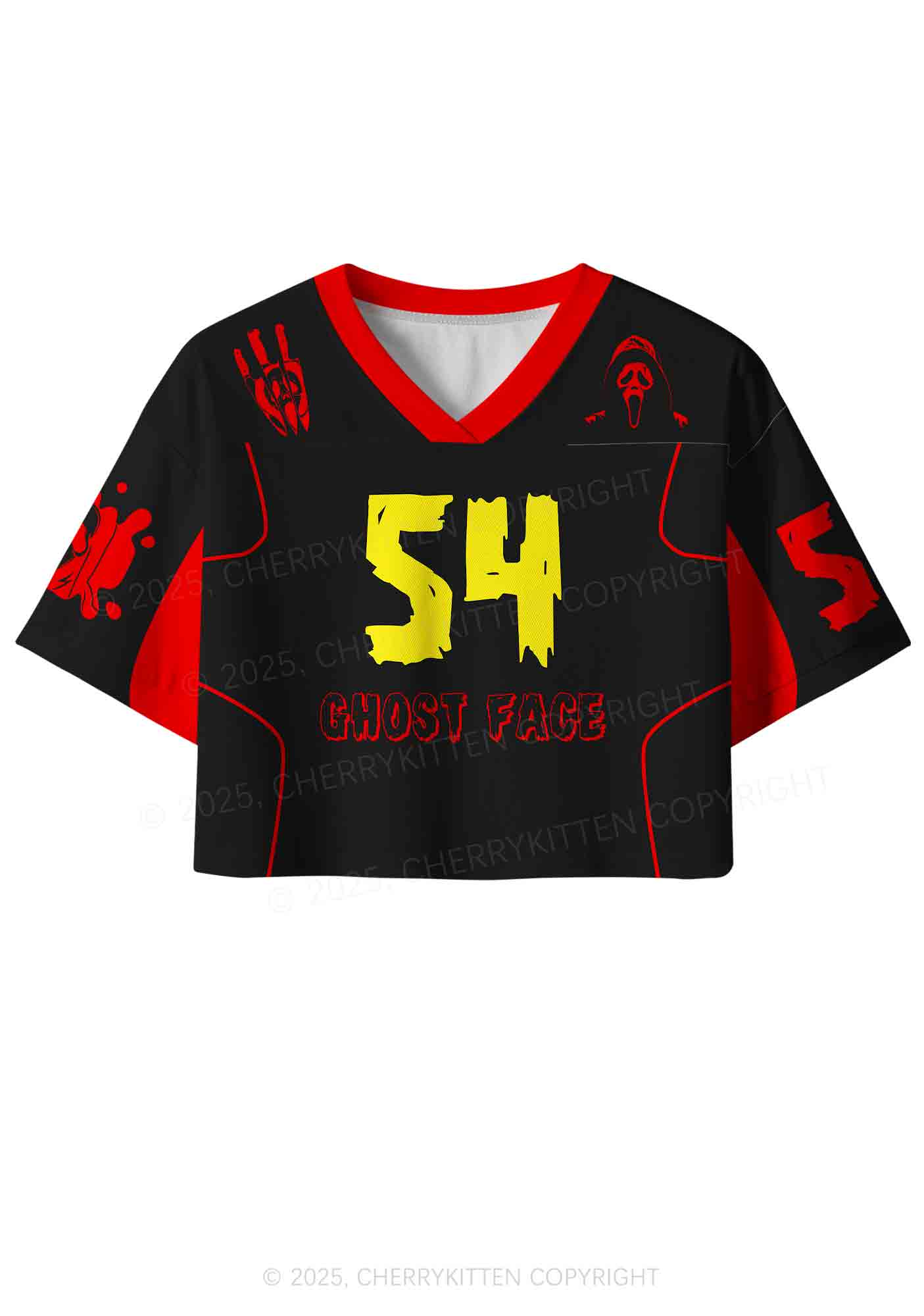 Halloween Custom Horror Ghost Y2K Crop Sport Jersey Shirts Cherrykitten