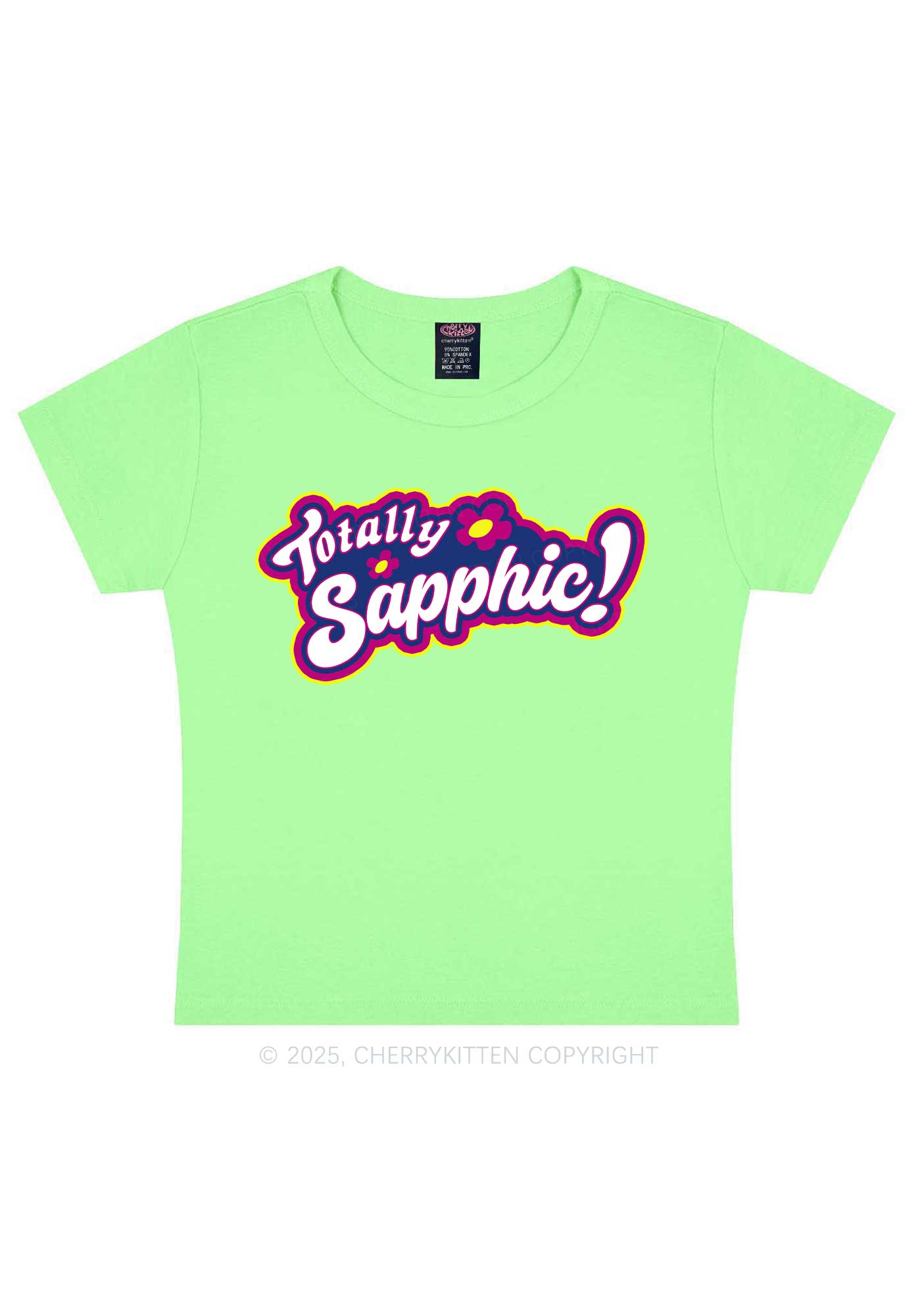 Totally Sapphic Pride Y2K Baby Tee Cherrykitten