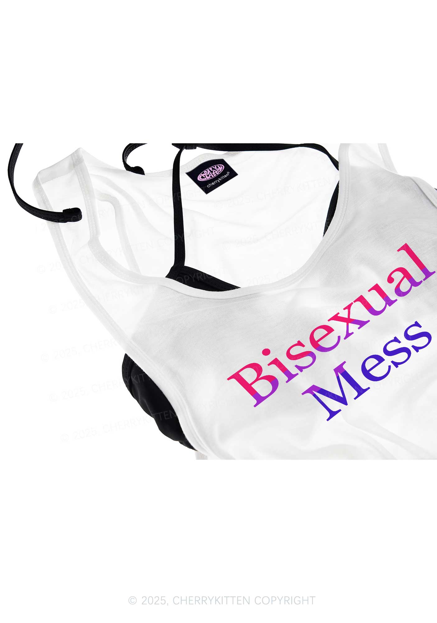 Bisexual Mess Pride Y2K Sheer Boyfriend Tank Cherrykitten