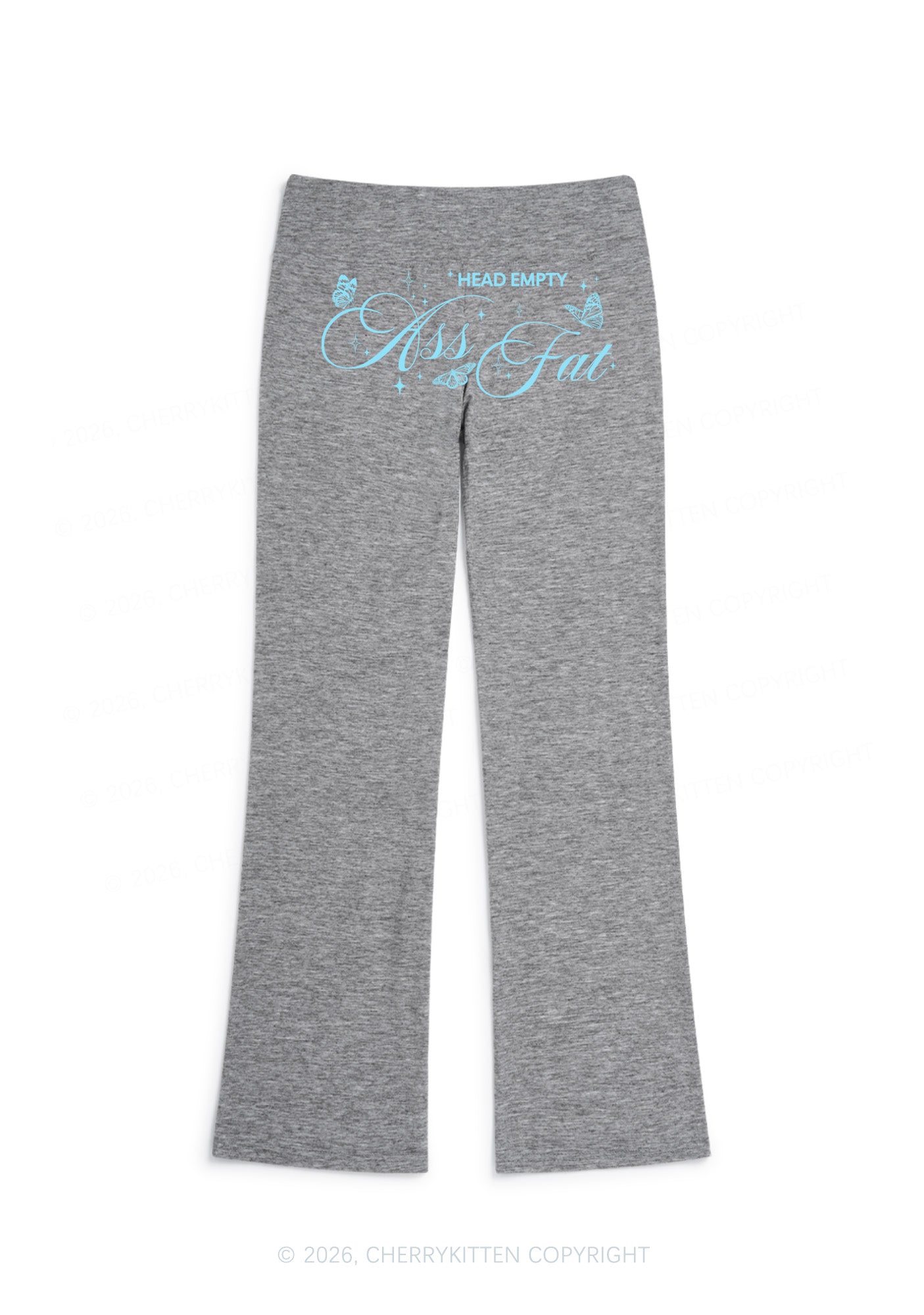 Head Empty Axx Fat Y2K Low Rise Drawstring Flare Pants Cherrykitten