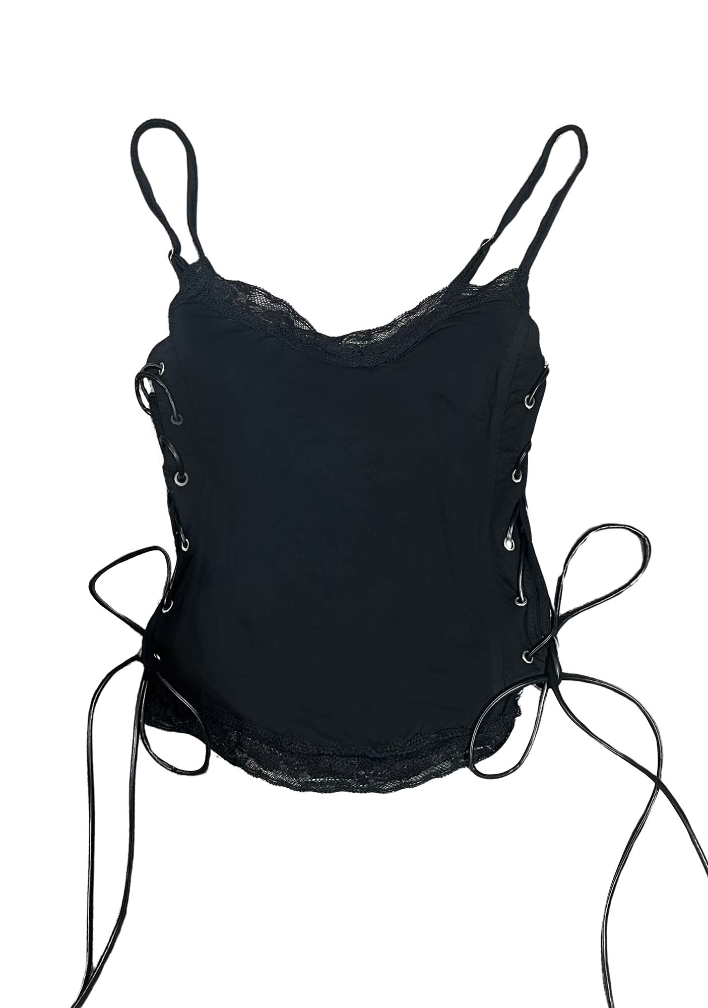 Black Lace Y2K Trimmed Corset Cami Cherrykitten