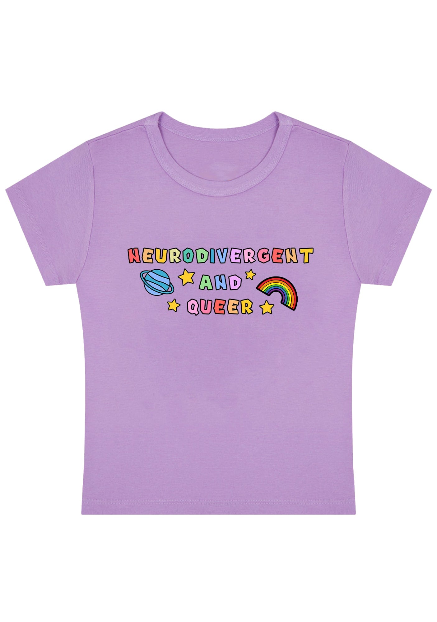 Neurodivergent And Queer Y2K Baby Tee