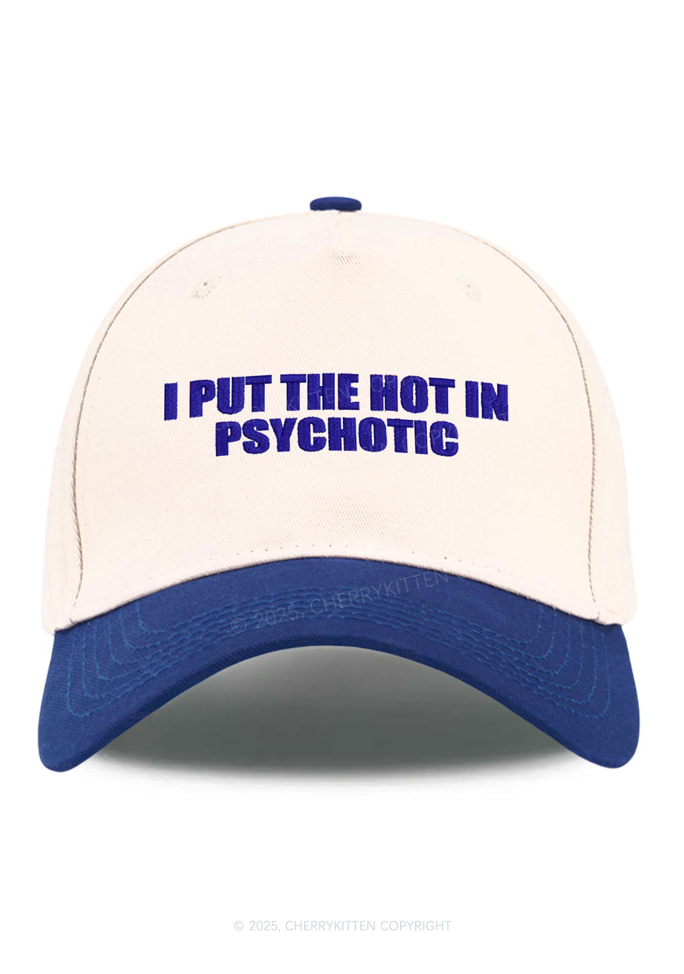 I Put The Hot In Psychotic Y2K Color Block Baseball Cap Cherrykitten