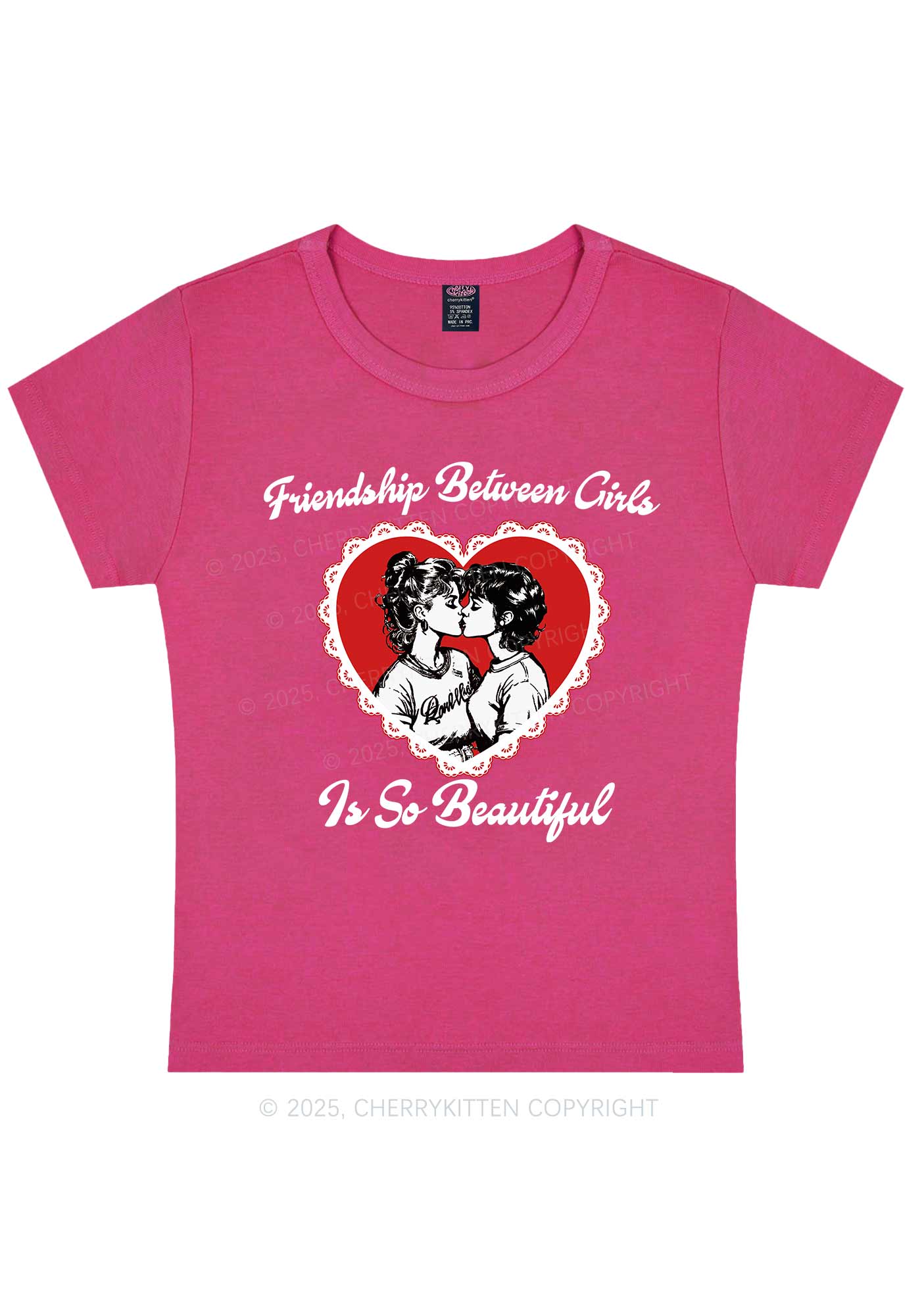 Friendship Between Girls Pride Y2K Baby Tee Cherrykitten