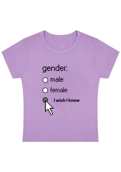Gender Male Female I Wish I Knew Y2K Baby Tee