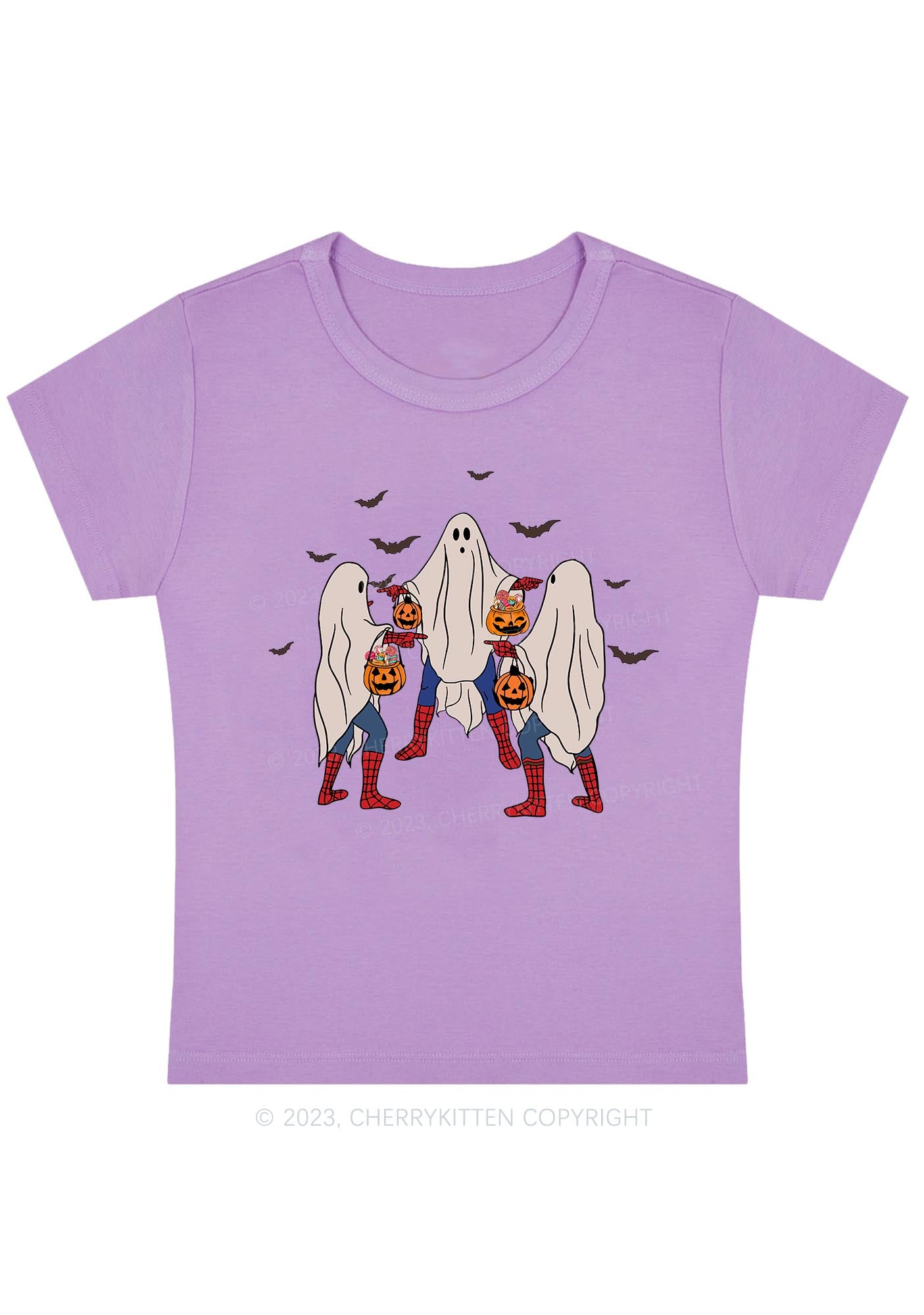 Three Ghost Spiderman Halloween Baby Tee Cherrykitten