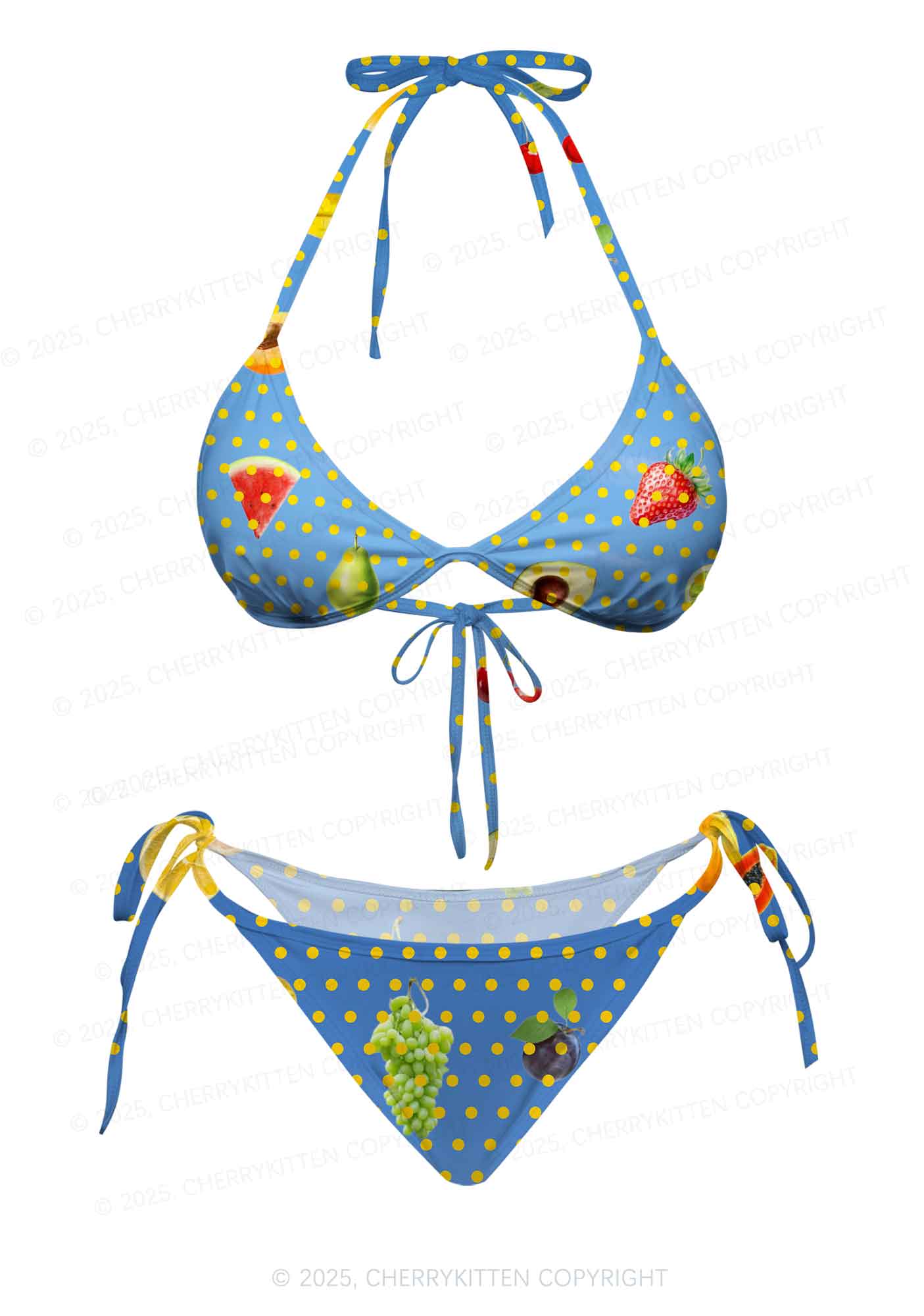 Dotty Fruits Y2K Print Bikini Set Cherrykitten