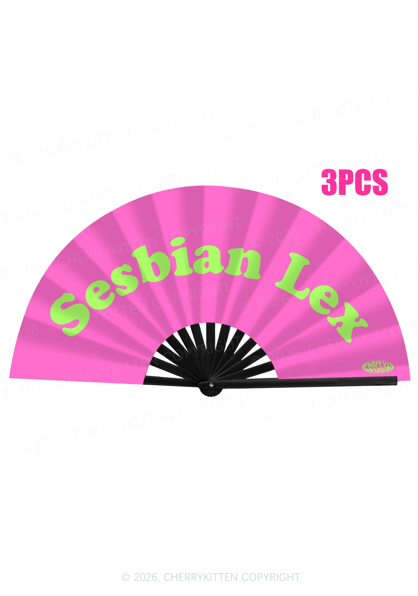 Sesbian Lex Pride Y2K Rave Hand Fan Cherrykitten