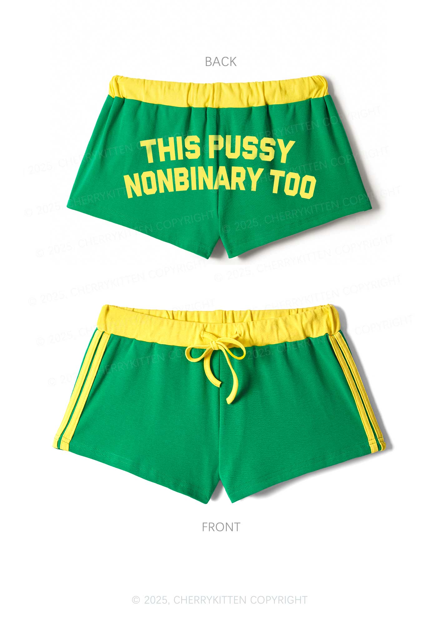 This Puxxy Nonbinary Too Pride Y2K Drawstring Mini Shorts Cherrykitten