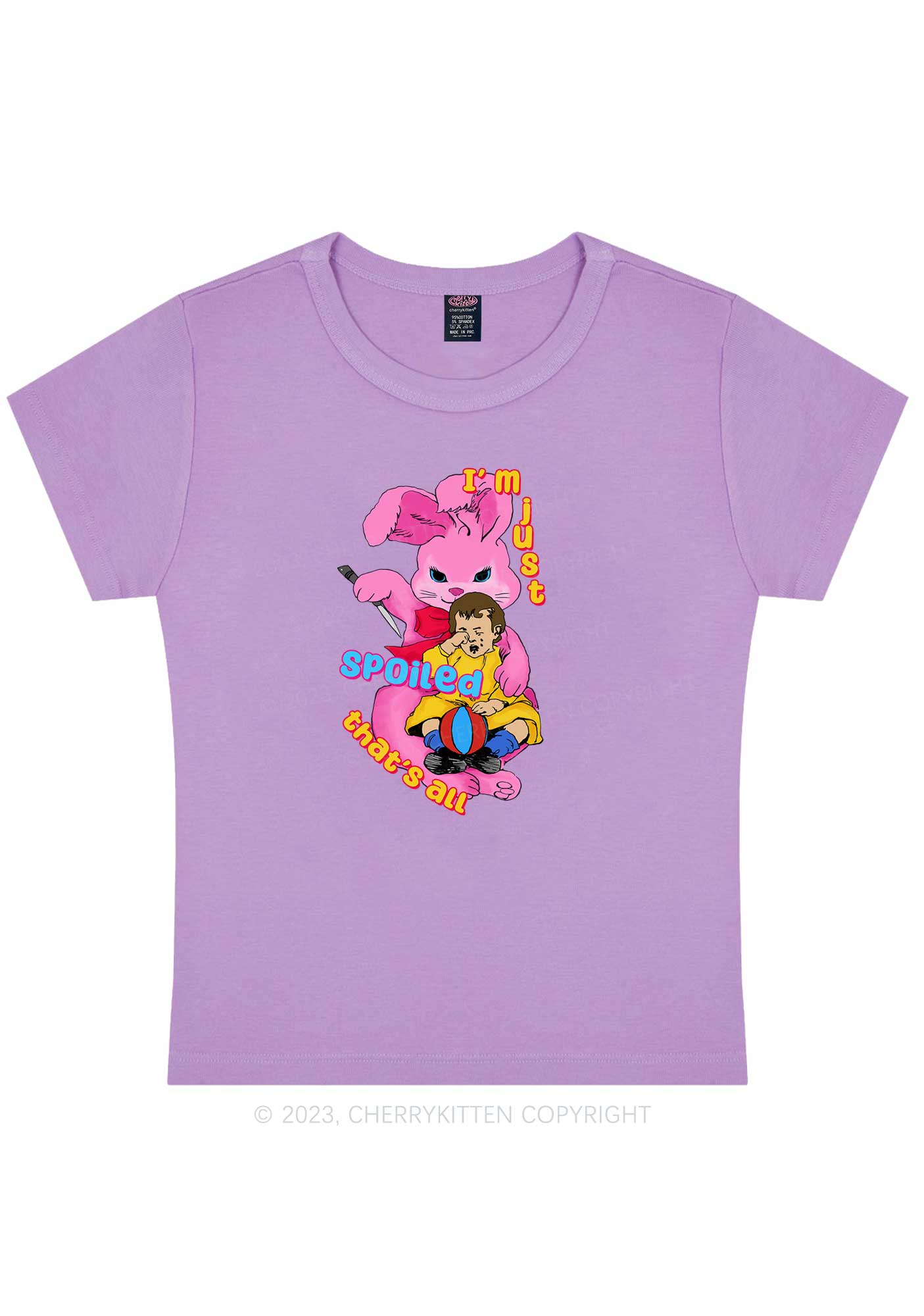 Bunny Just Spoiled Kids Y2K Baby Tee Cherrykitten