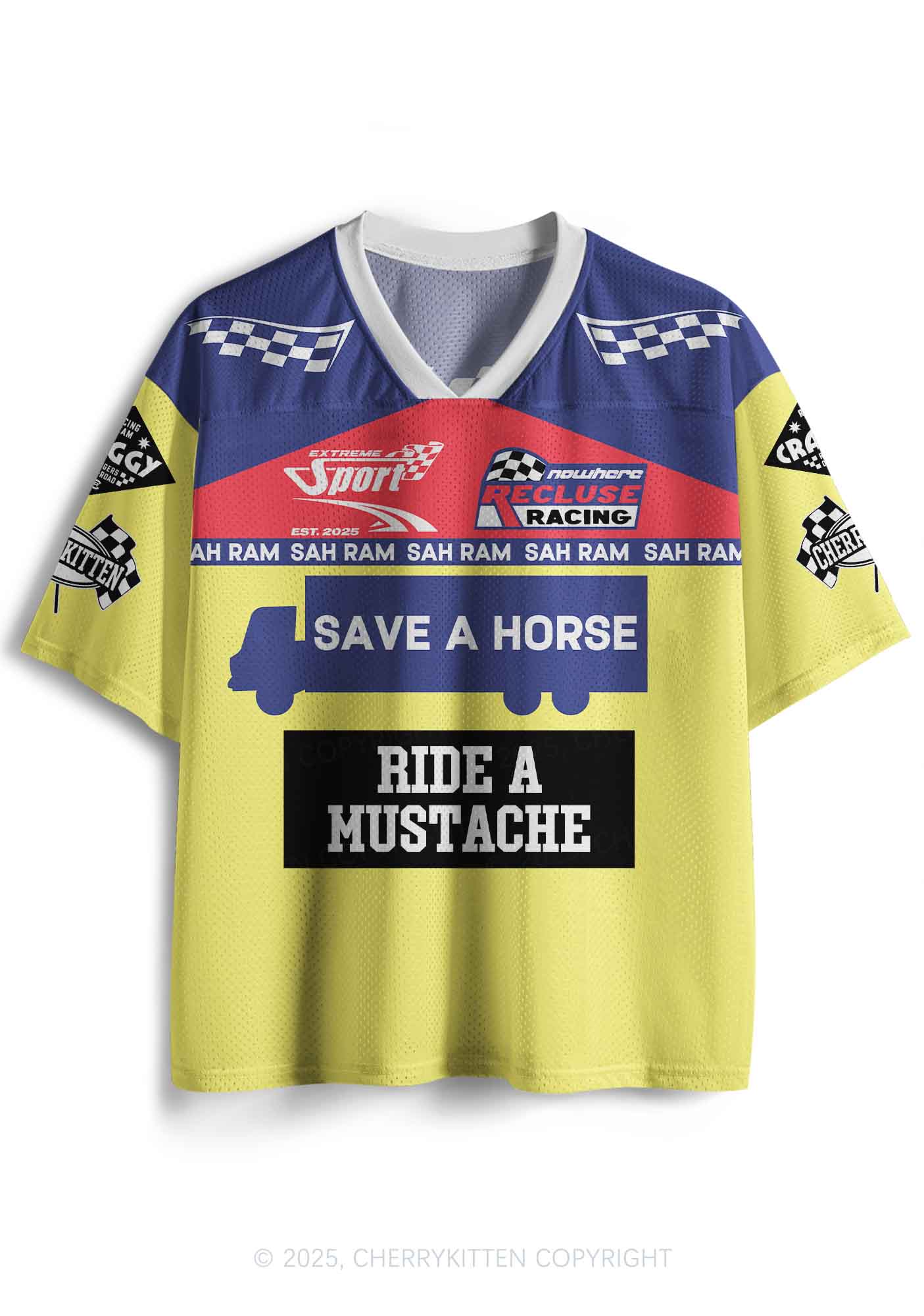 Custom Ride A Mustache Y2K Sport Jersey Shirts Cherrykitten