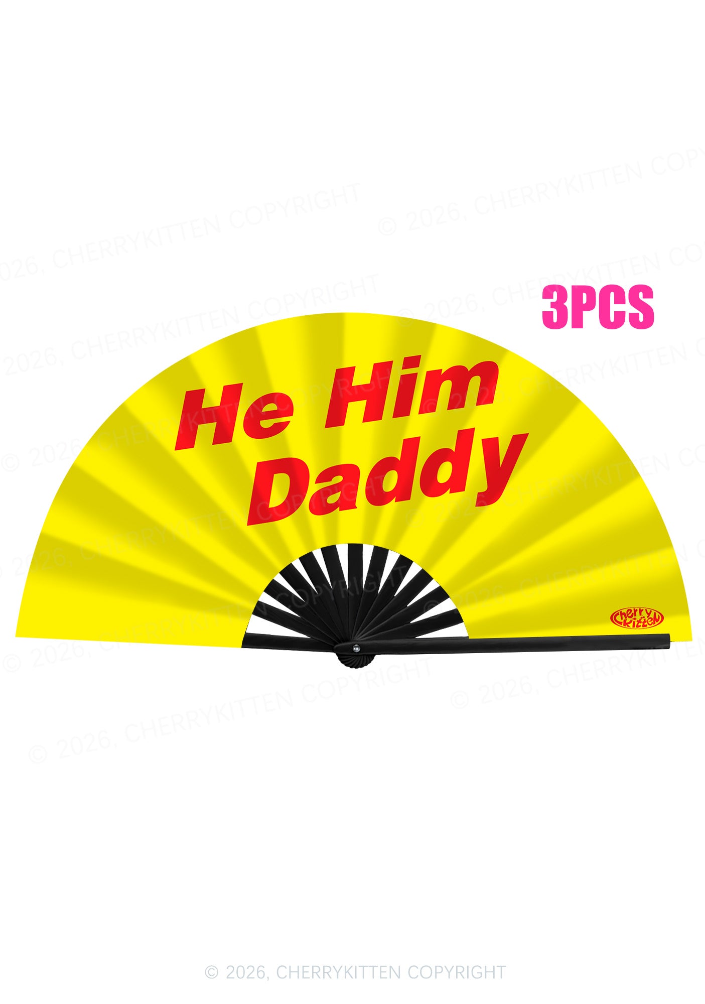 He Him Daddy Pride Y2K Rave Hand Fan Cherrykitten