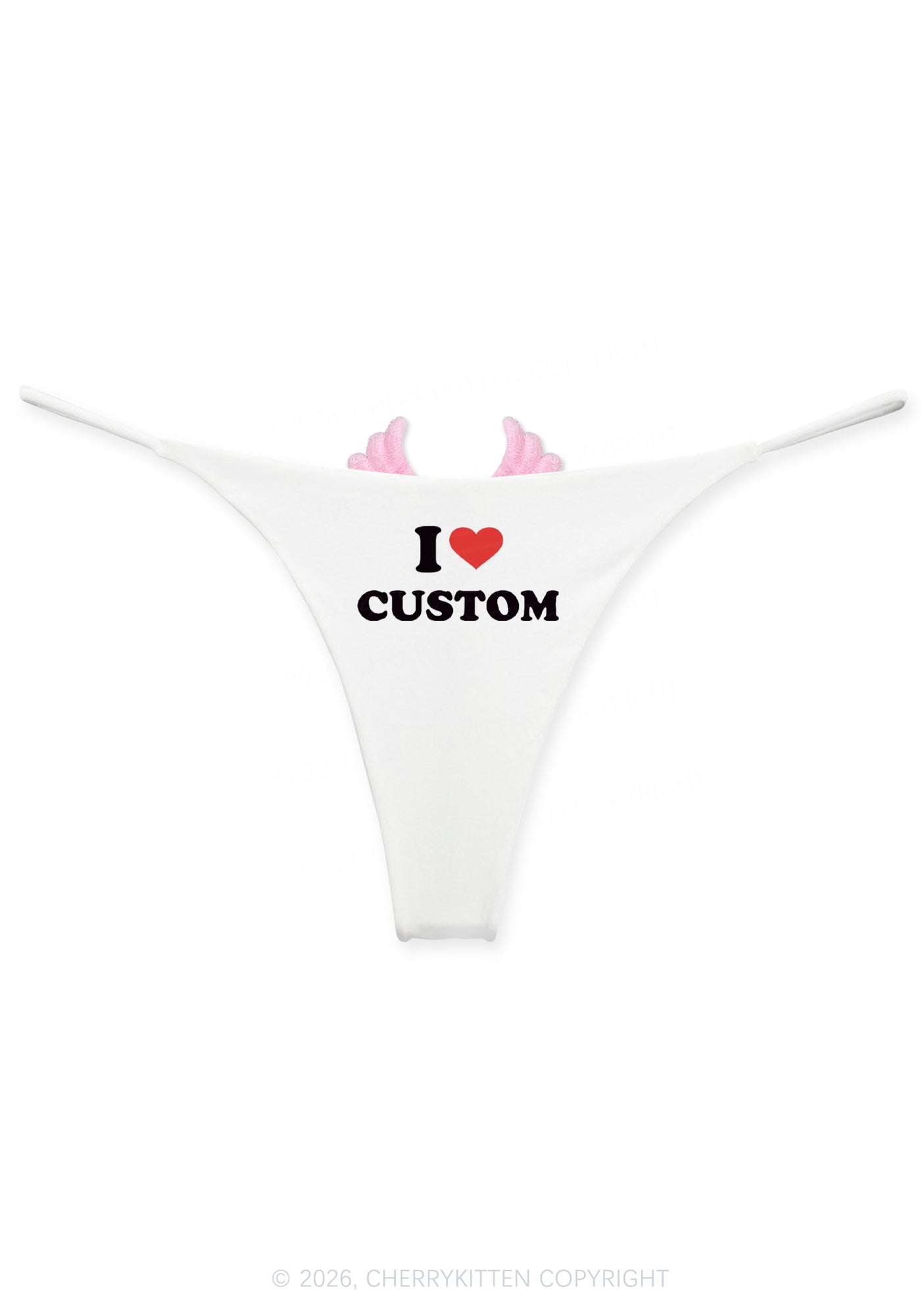 I Love Custom Y2K Goth Angel Wings Bikini String Thong Cherrykitten