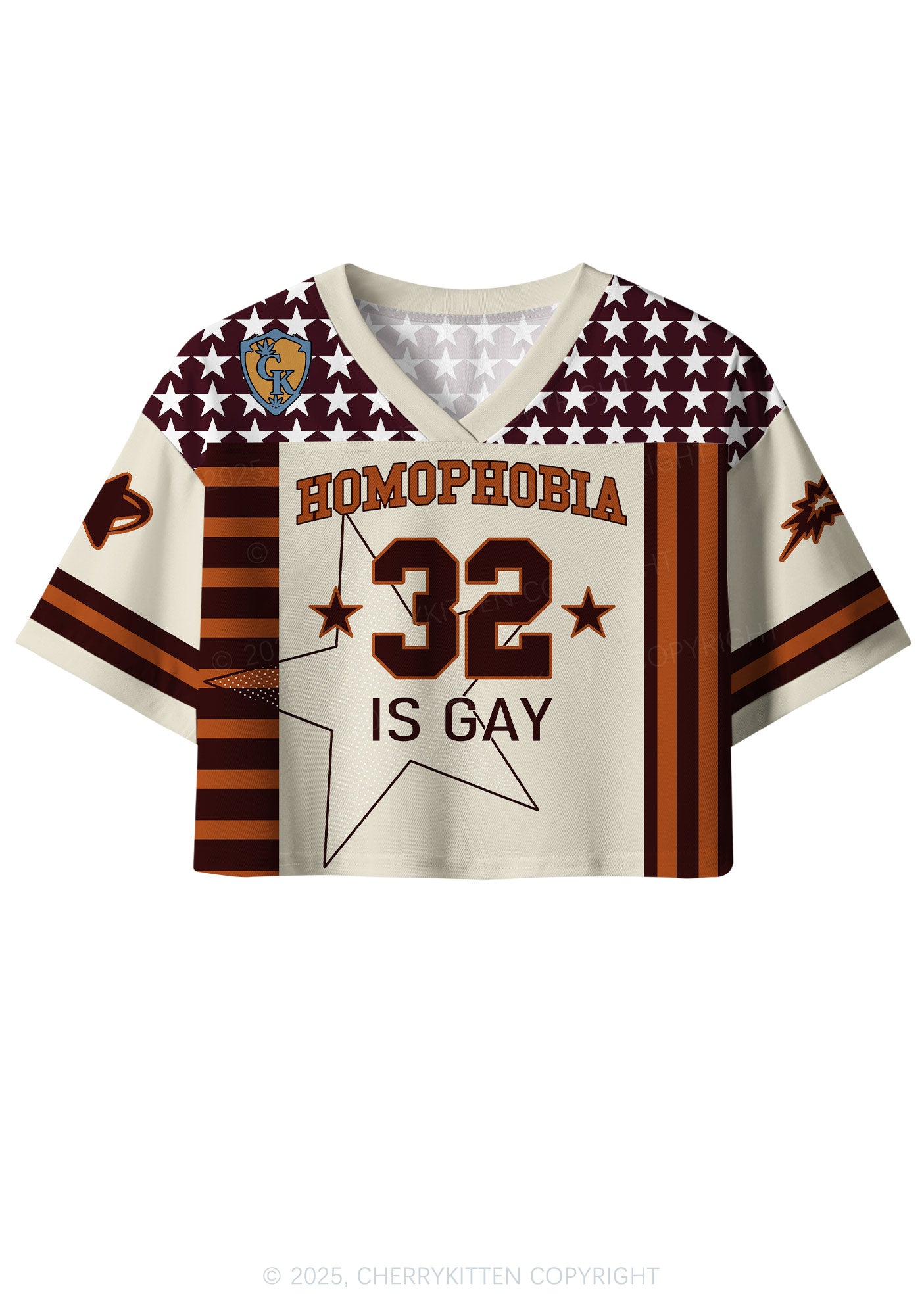 Custom Homophobia Gay Stars Pride Y2K Crop Sport Jersey Shirts Cherrykitten