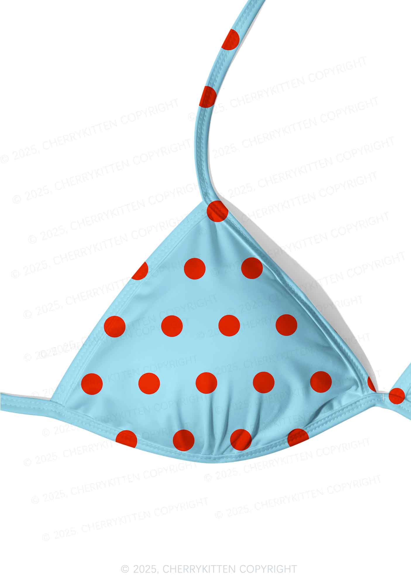 Blue And Red Dots Y2K Print Bikini Set Cherrykitten