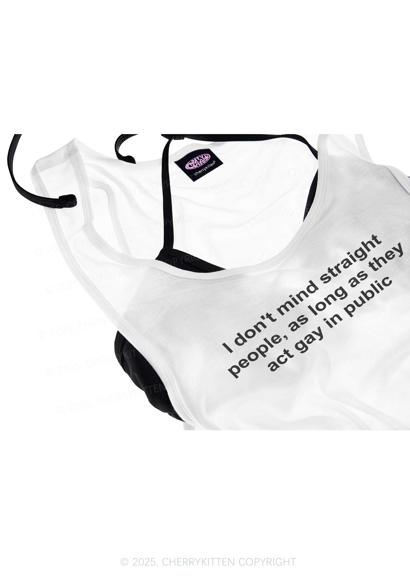 Act Gay In Public Pride Y2K Sheer Boyfriend Tank Cherrykitten