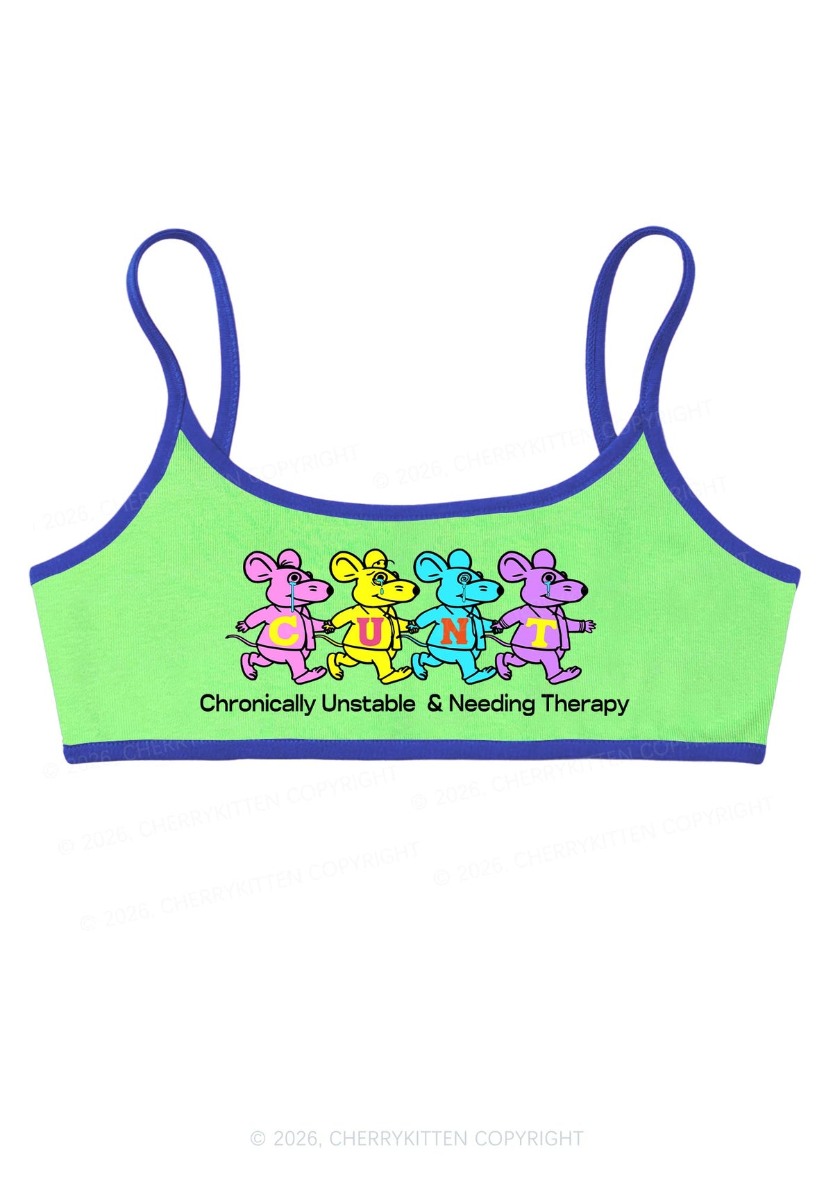Chronically Unstable Needing Therapy Y2K Super Crop Cami Cherrykitten