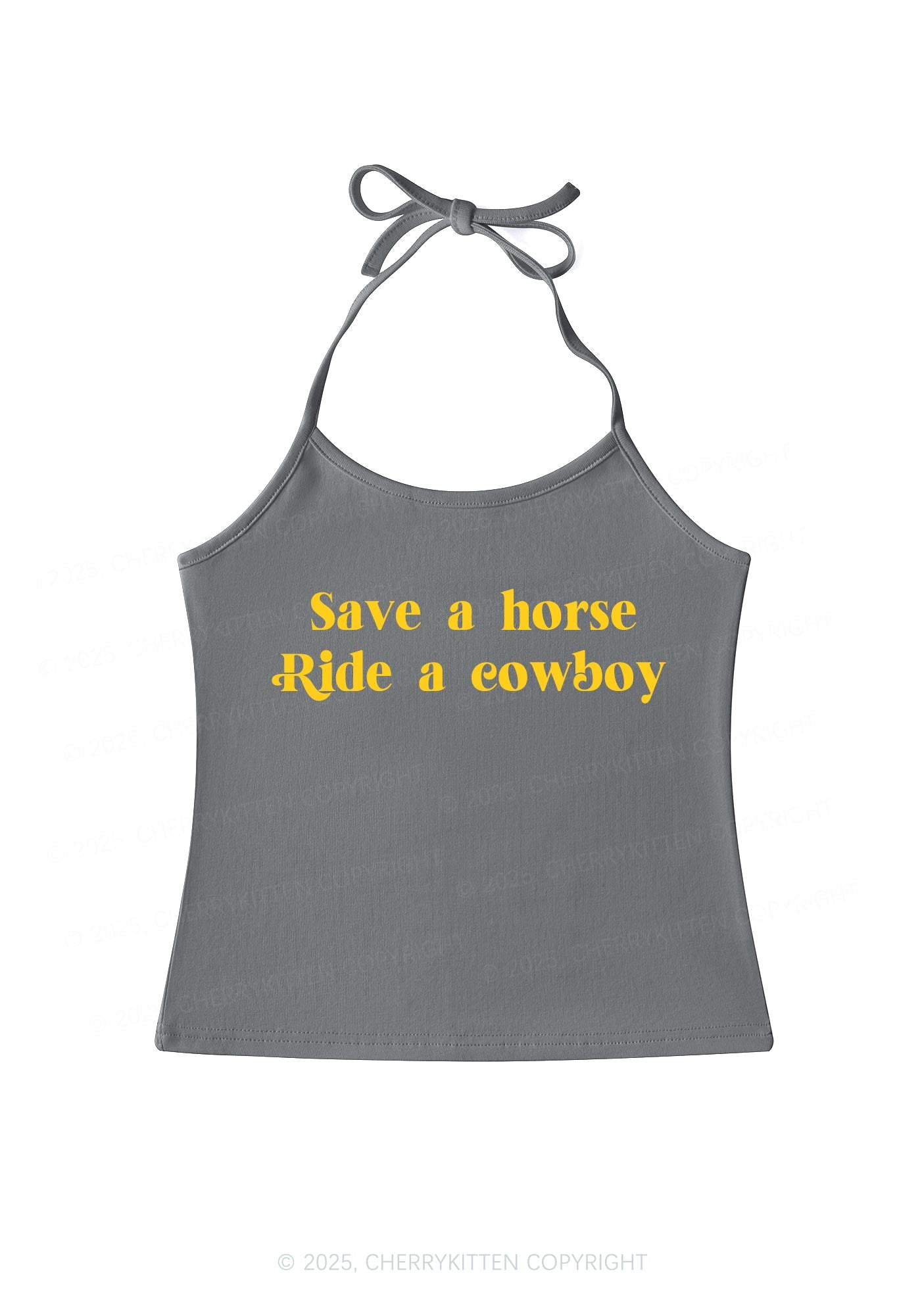 Save A Horse Ride A Cowboy Y2K Halter Neck Cami Cherrykitten