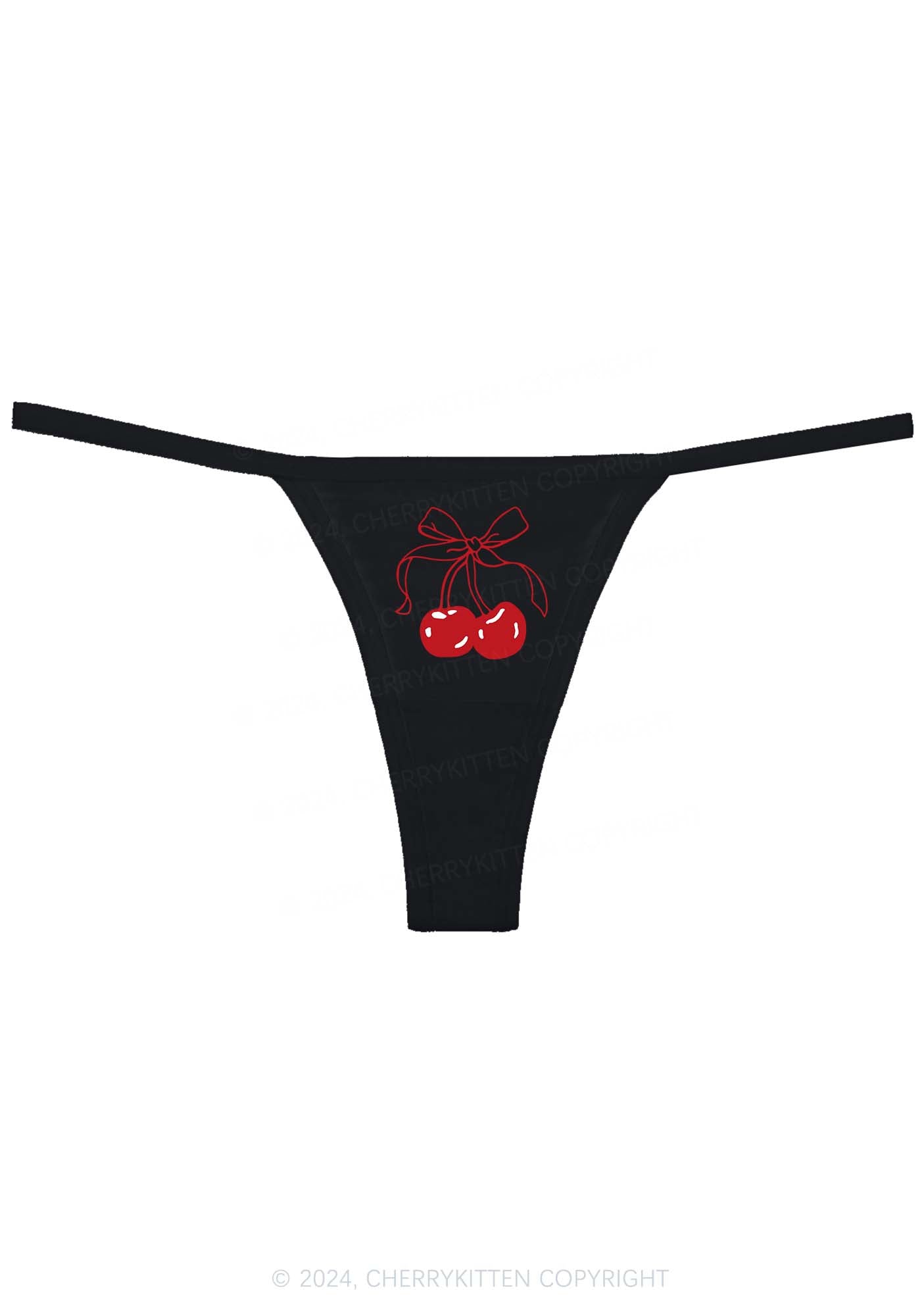 Bow Cherry Y2K Flat String Thong Cherrykitten