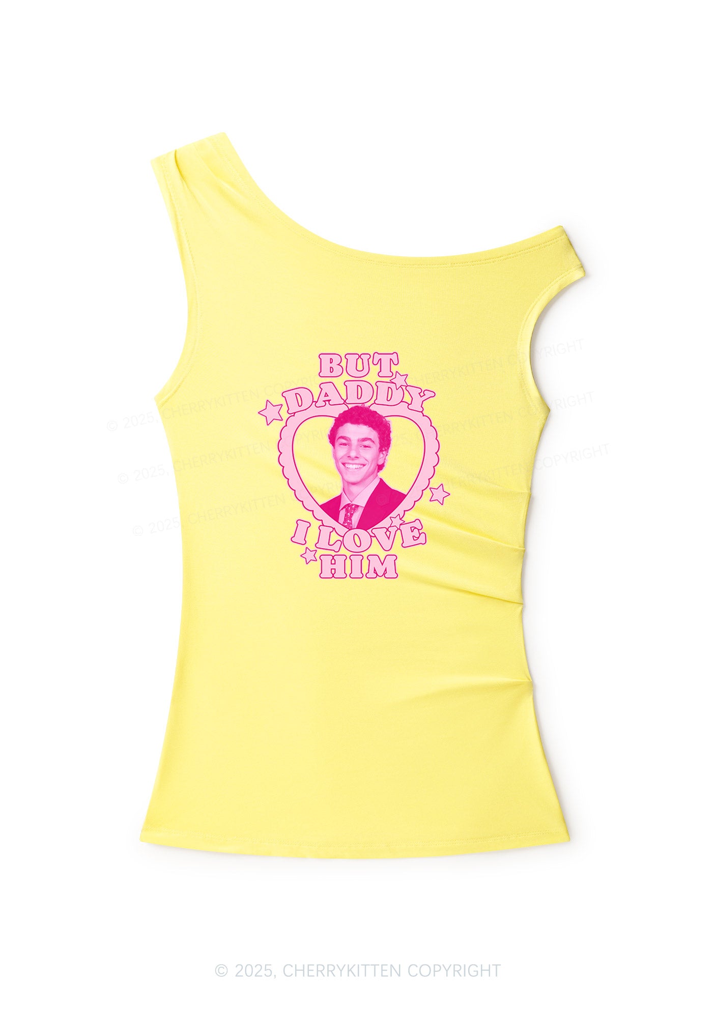Daddy I Love Him Luigi Y2K Off Shoulder Tank Top Cherrykitten