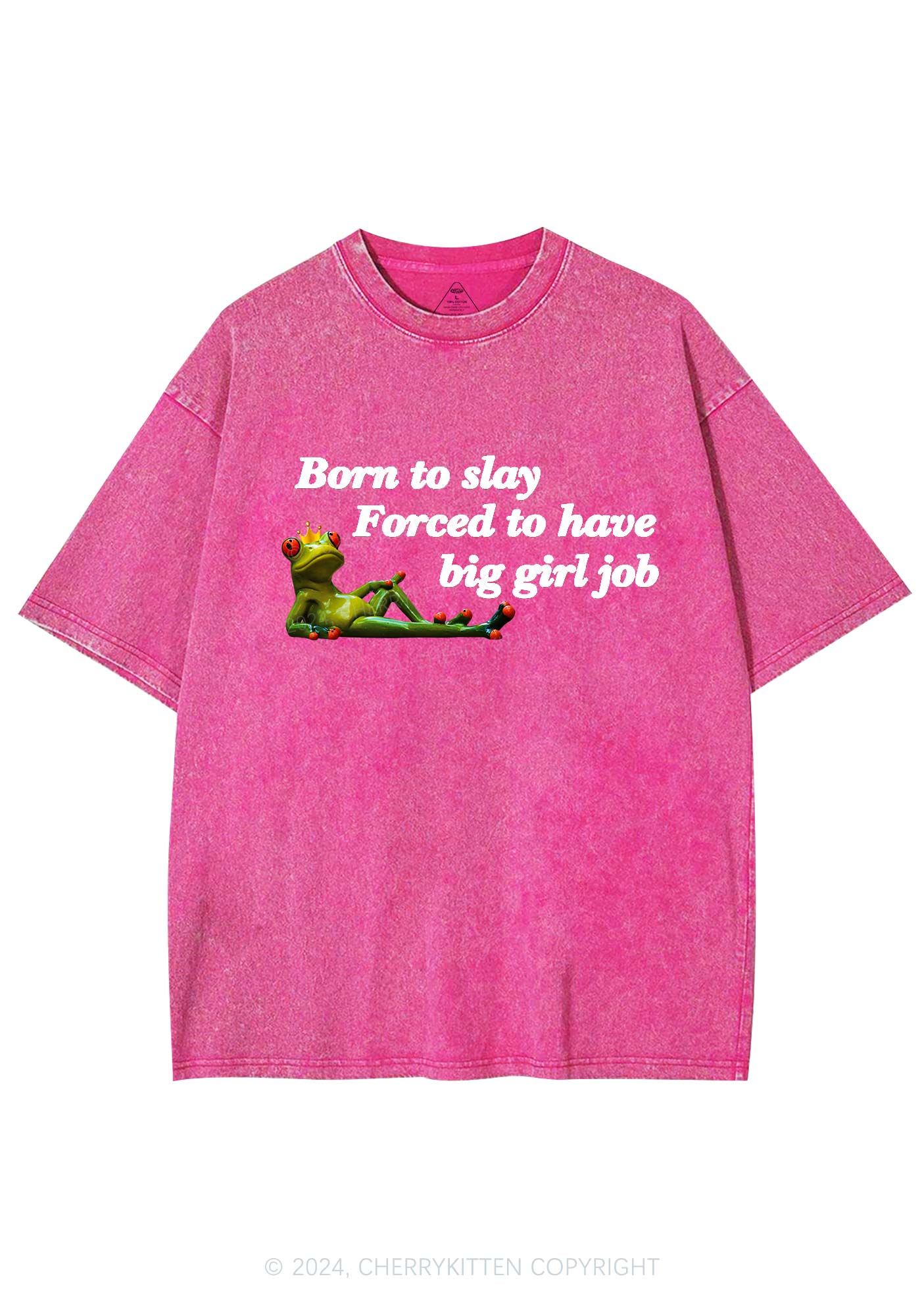 Forced To Have Big Girl Job Y2K Washed Tee Cherrykitten