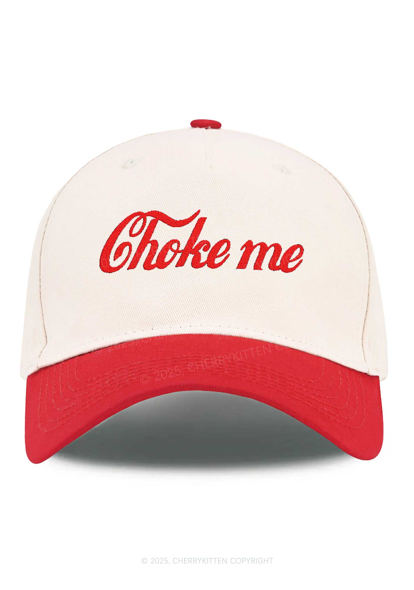 Embroidered Choke Me Y2K Color Block Baseball Cap Cherrykitten