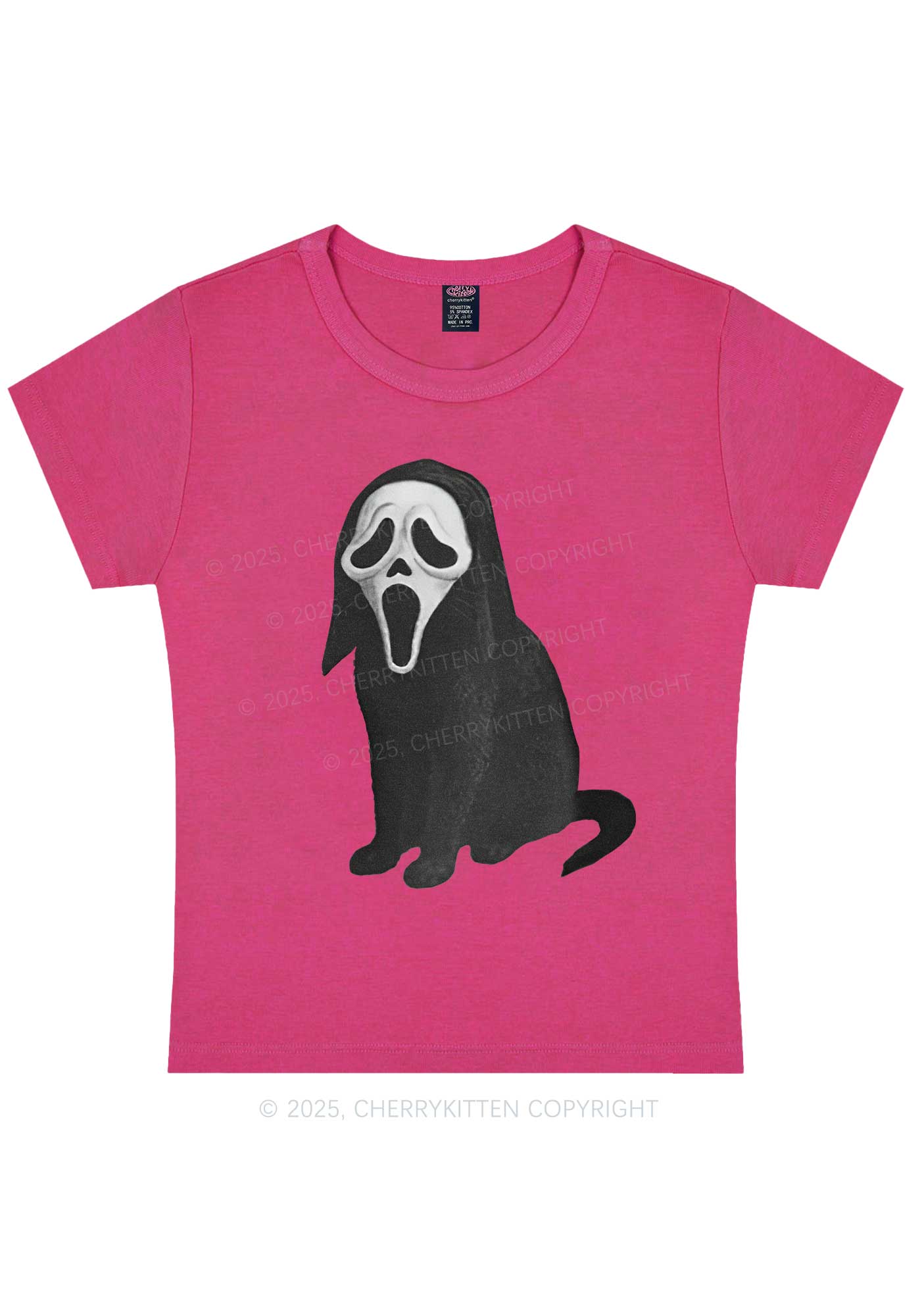 Halloween Ghostcat Y2K Baby Tee Cherrykitten